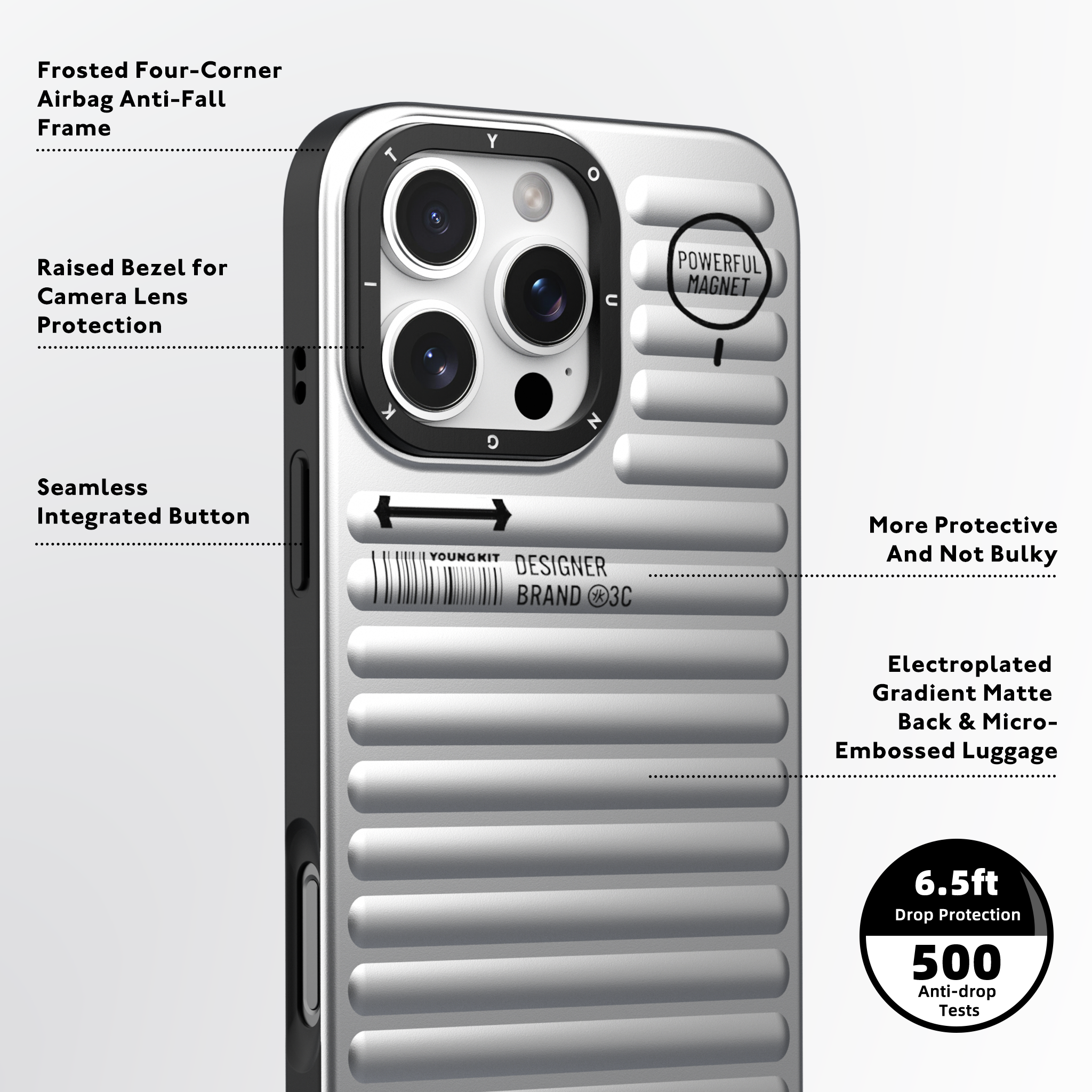Foto 8 | Funda Magnética Youngkit True Color Iphone 16 Pro Max Plateada