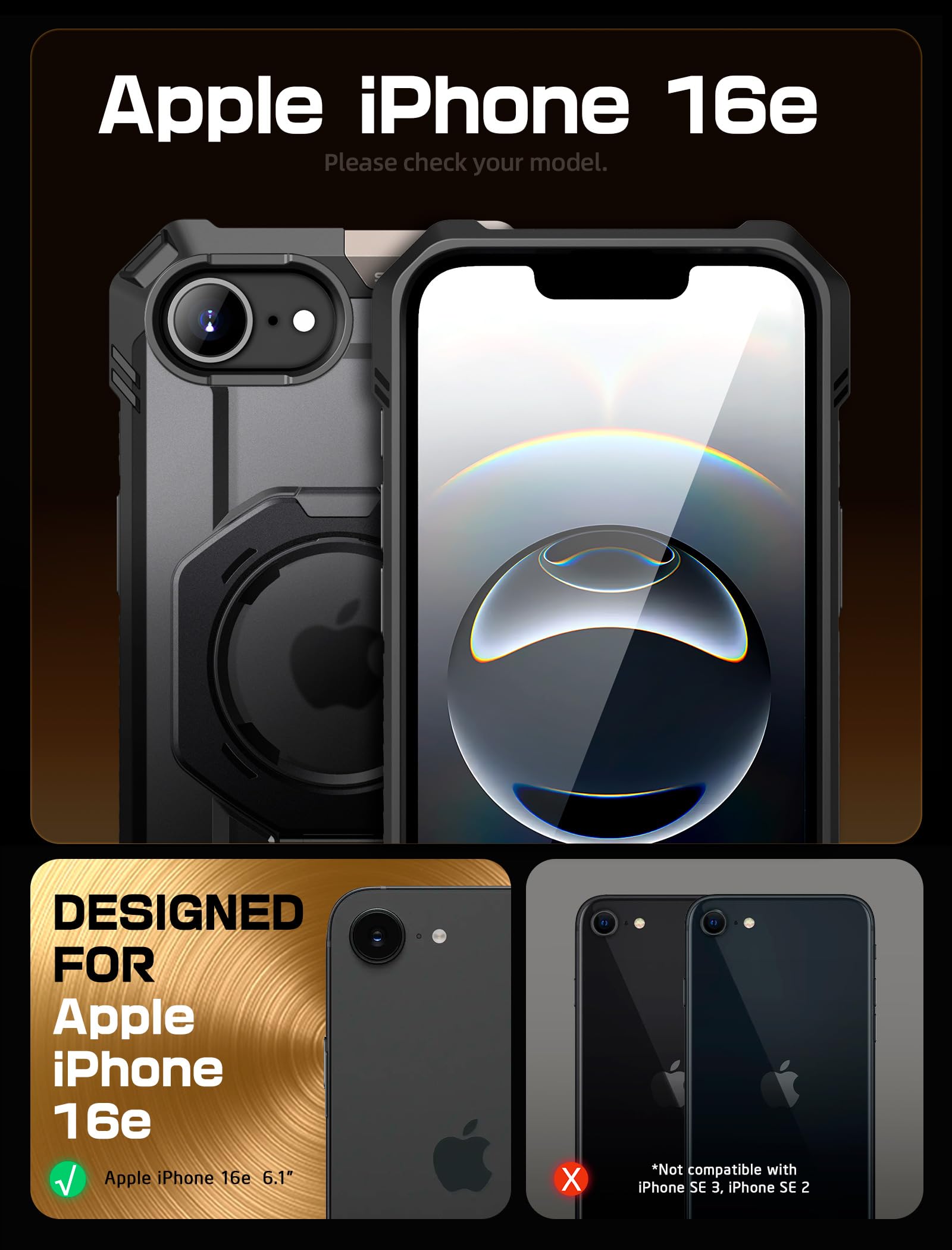 Foto 3 pulgar | Funda De Teléfono Supcase Unicorn Beetle Grip Para Iphone 16e 6.1 - Venta Internacional.