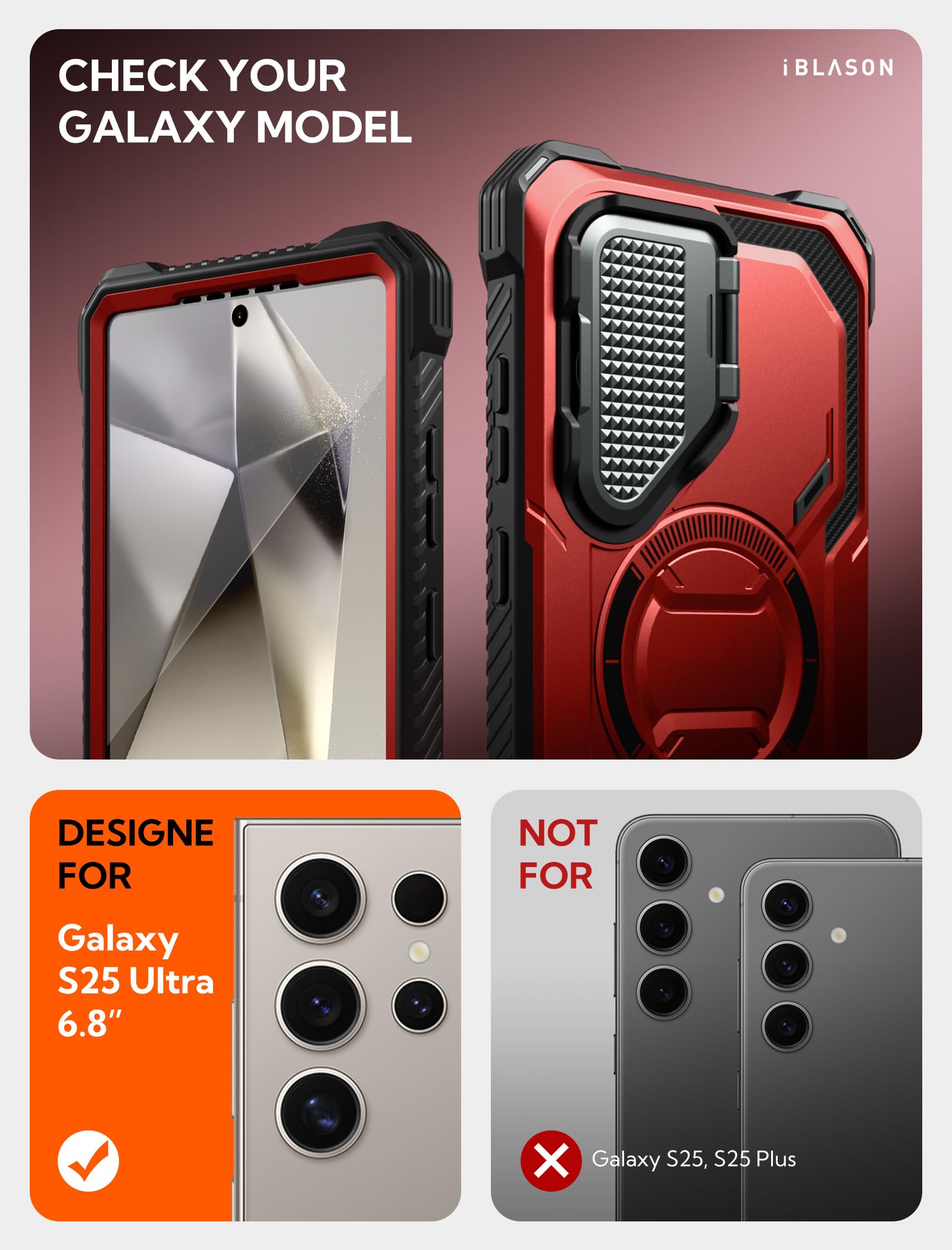 Foto 3 pulgar | Funda De Teléfono I-blason Armorbox Para Samsung Galaxy S25 Ultra Red - Venta Internacional.