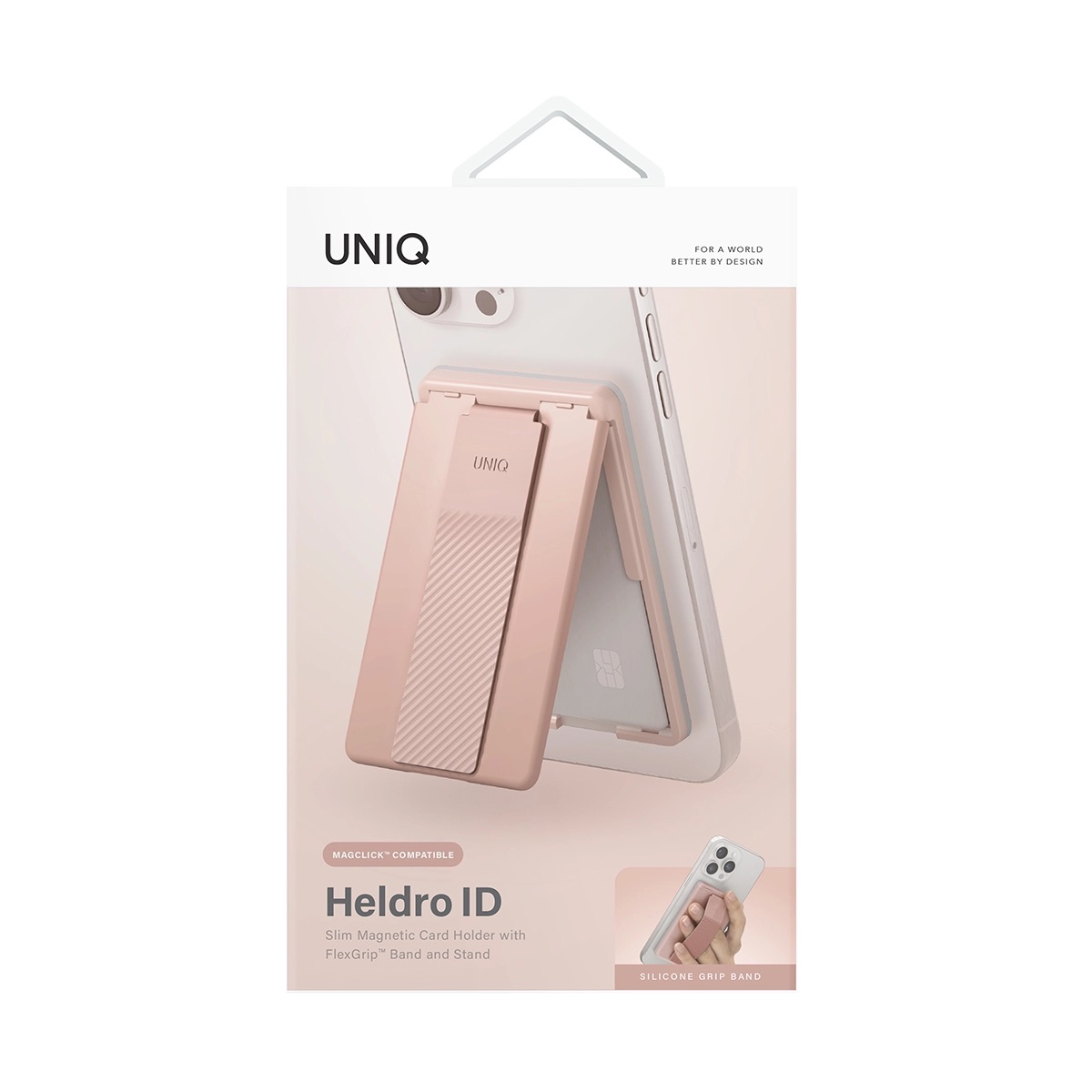 Foto 4 pulgar | Tarjetero Para Iphone Rosa Heldro Id  De Uniq