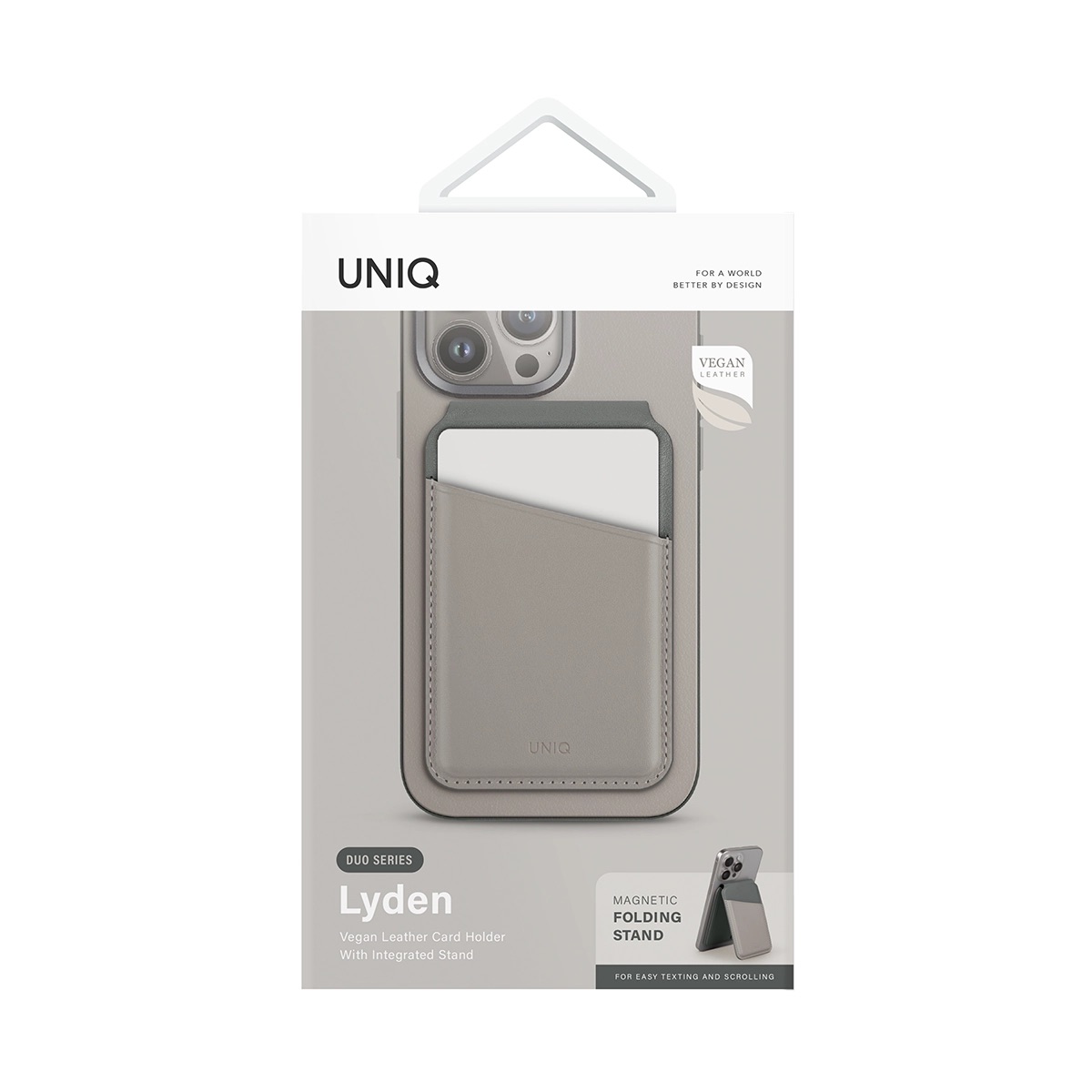 Foto 7 pulgar | Tarjetero Para Iphone Marfíl | Verde Liquen Lyden Duo De Uniq