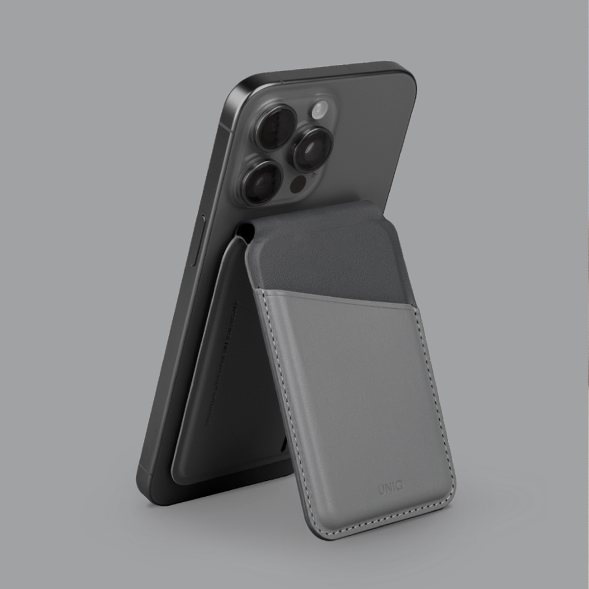 Foto 2 | Tarjetero Para Iphone Gris Oscuro | Negro Lyden Duo De Uniq
