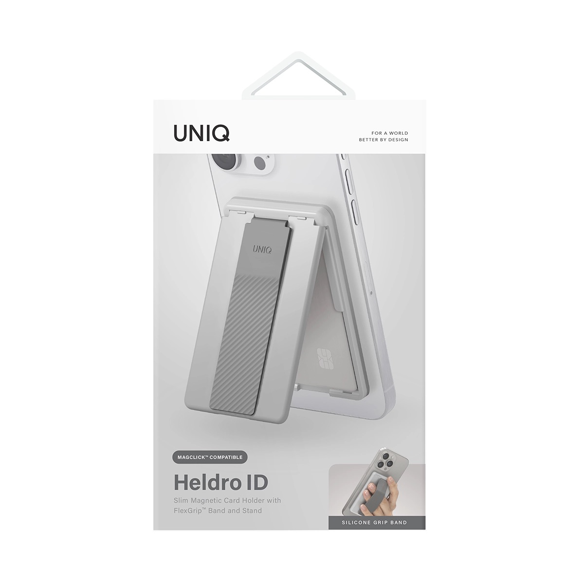 Foto 4 pulgar | Tarjetero Para Iphone Gris Claro Heldro Id  De Uniq