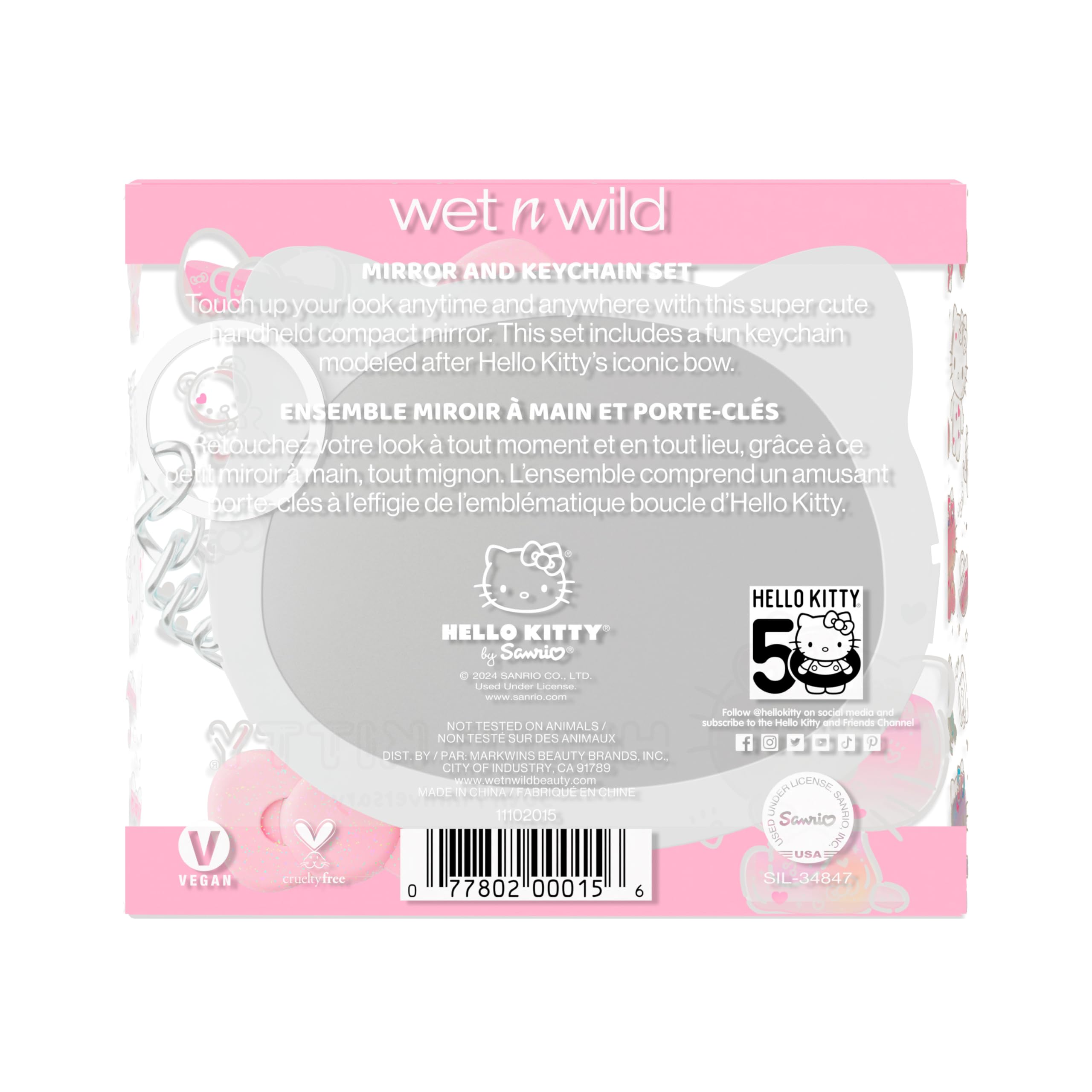 Foto 6 pulgar | Espejo De Mano Wet N Wild Hello Kitty Con Llavero Comfort-grip - Venta Internacional.