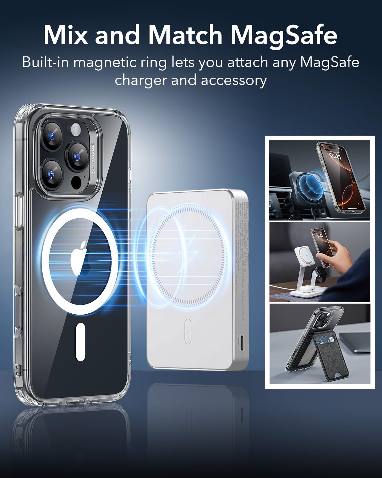 Foto 7 pulgar | Funda De Teléfono Esr Para Iphone 16 Pro Max Con Magsafe Clear - Venta Internacional.