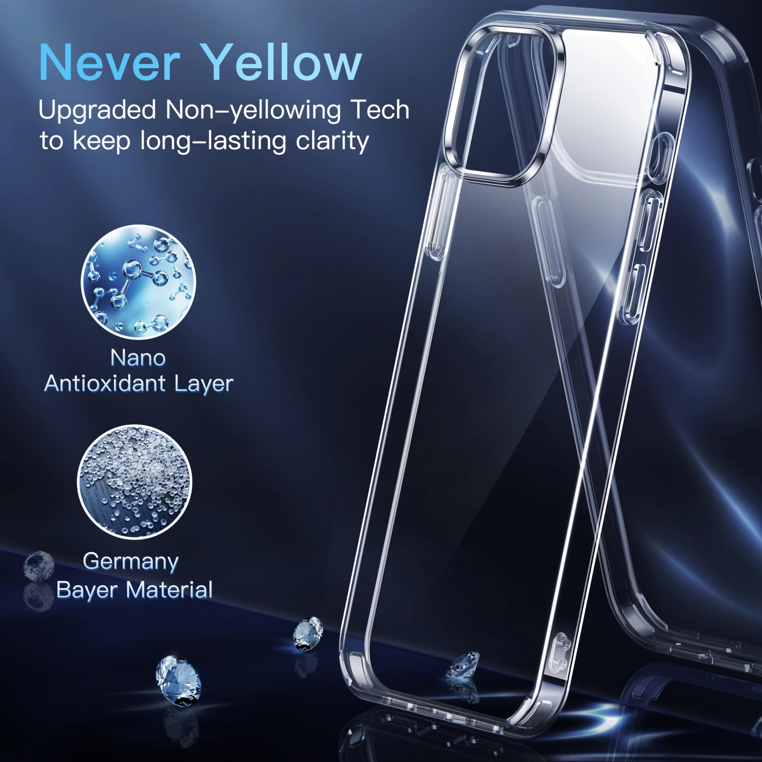 Foto 2 | Funda De Teléfono Casekoo Crystal Clear Para Iphone 13 Pro De 6.1 Pulgadas - Venta Internacional.