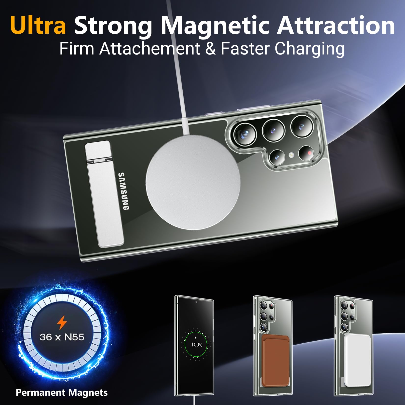 Foto 4 pulgar | Funda Magnética Spidercase Con Soporte Para Samsung Galaxy S23 Ultra - Venta Internacional.