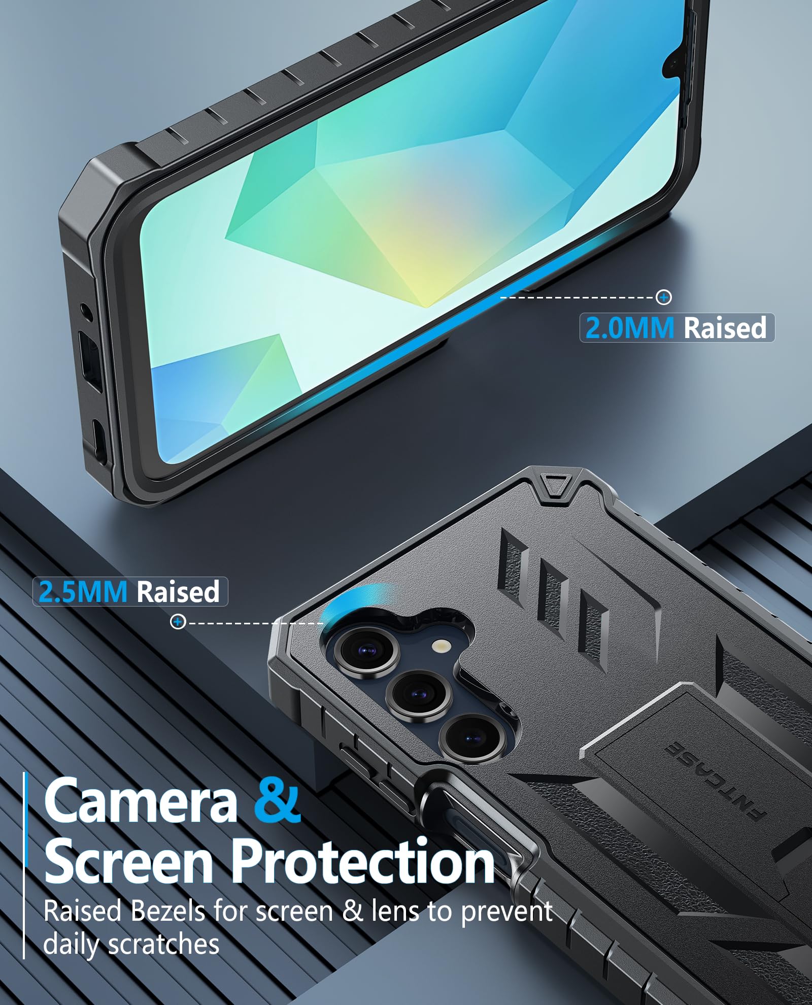 Foto 8 pulgar | Funda De Teléfono Fntcase Para Samsung Galaxy A16-5g Con Soporte Negro - Venta Internacional.