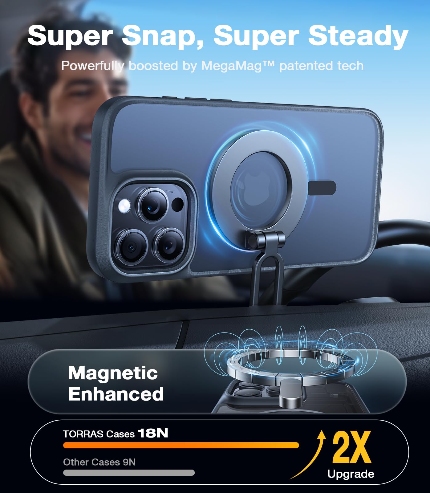 Foto 3 | Funda De Teléfono Torras Stronger Magnética A Prueba De Golpes Para Iphone 16 Pro - Venta Internacional.