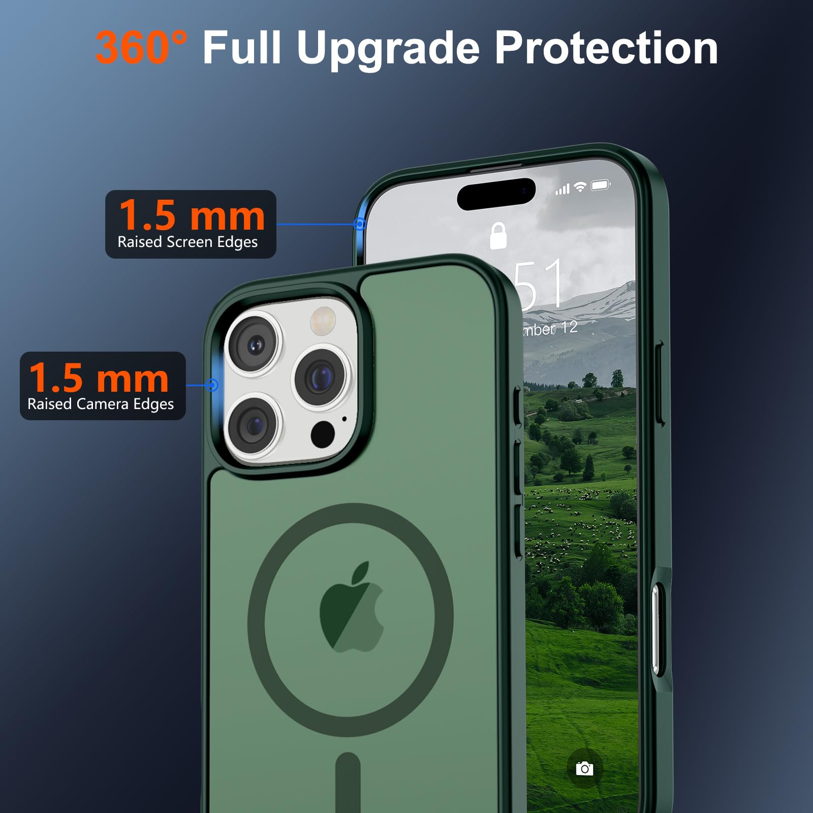 Foto 5 pulgar | Funda Magnética Supfine Para Iphone 16 Pro Max Forest Green - Venta Internacional.