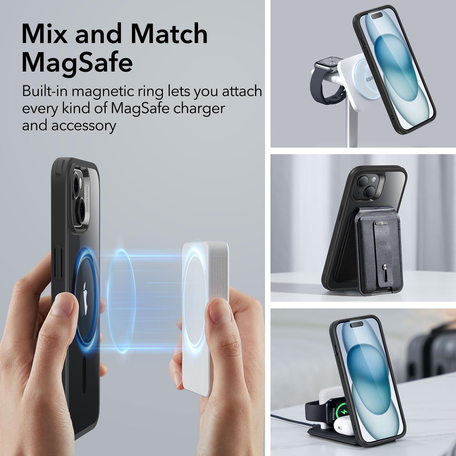 Foto 4 | Funda De Teléfono Esr Para Iphone 15 Con Magsafe De Grado Militar Transparente - Venta Internacional.