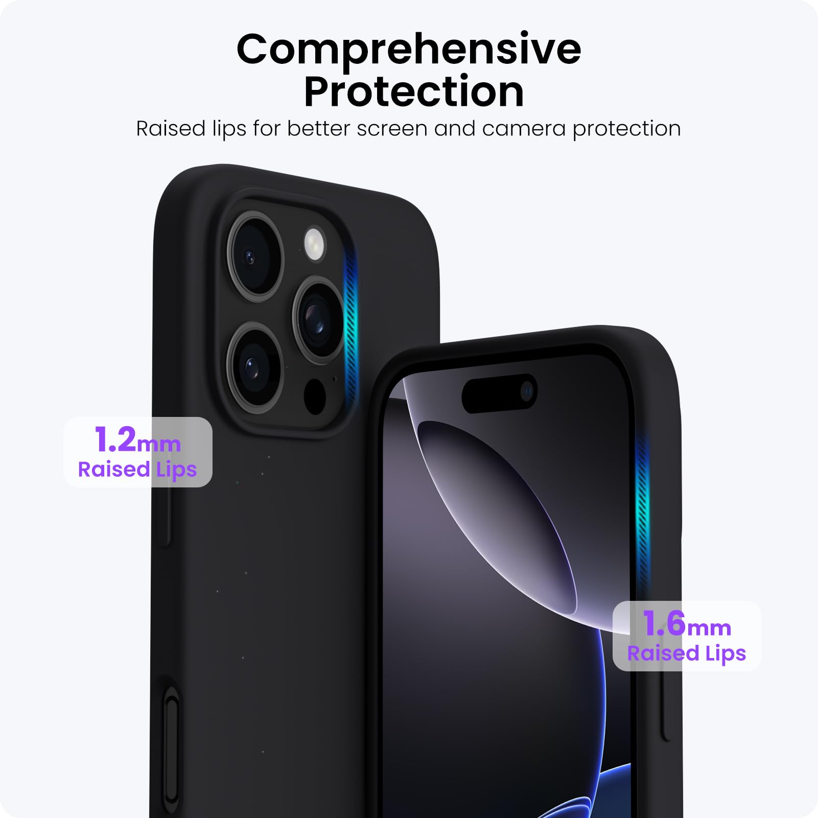 Foto 5 pulgar | Funda De Teléfono Ornarto Compatible Con Iphone 16 Pro 6.3 - Negra - Venta Internacional.