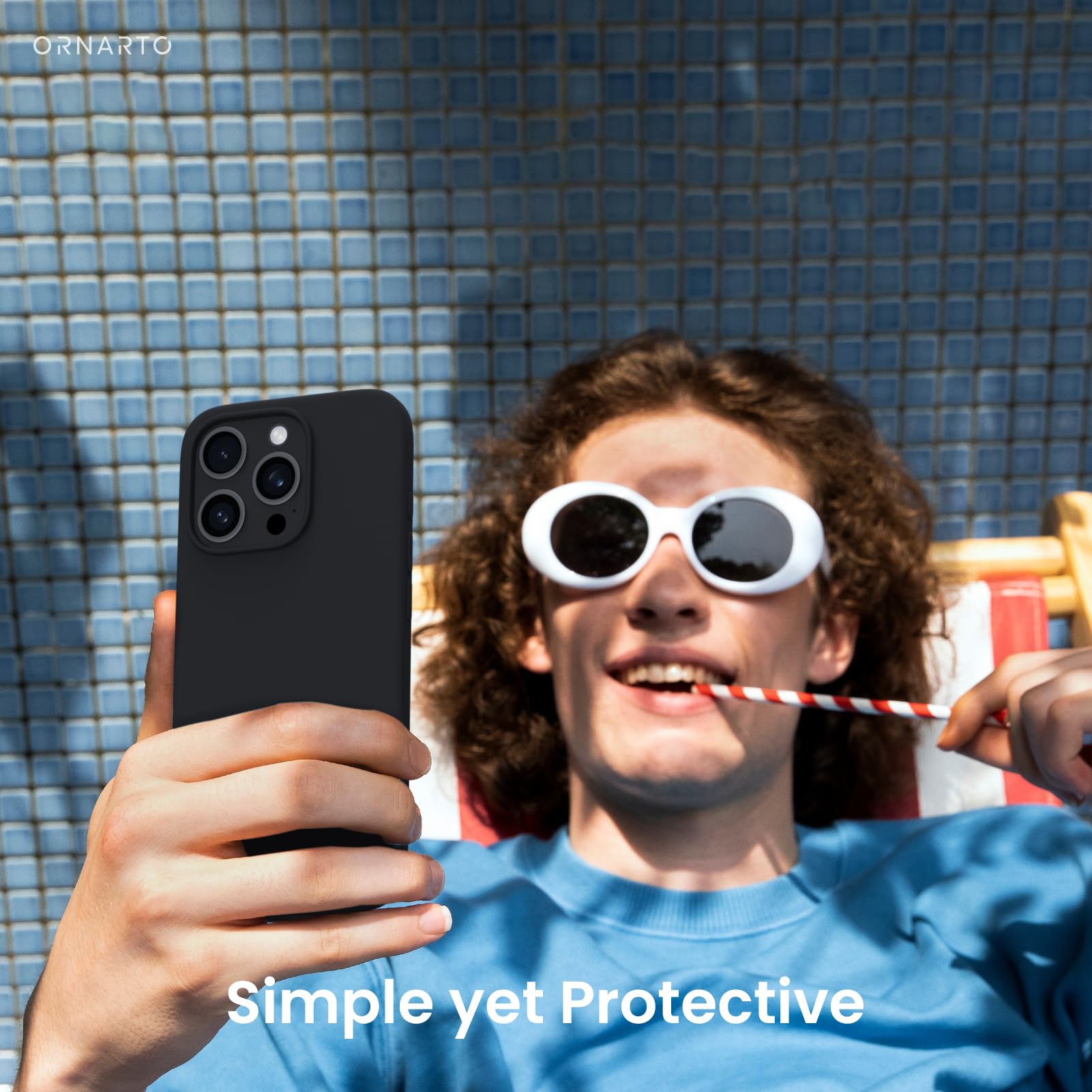 Foto 7 pulgar | Funda De Teléfono Ornarto Compatible Con Iphone 16 Pro 6.3 - Negra - Venta Internacional.