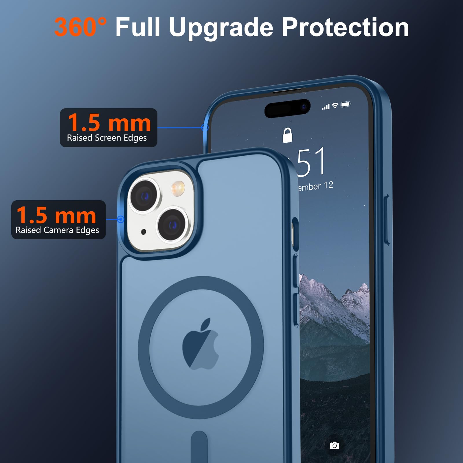 Foto 5 pulgar | Funda Magnética Supfine Para Iphone 15 Con Magsafe Deep Blue - Venta Internacional.