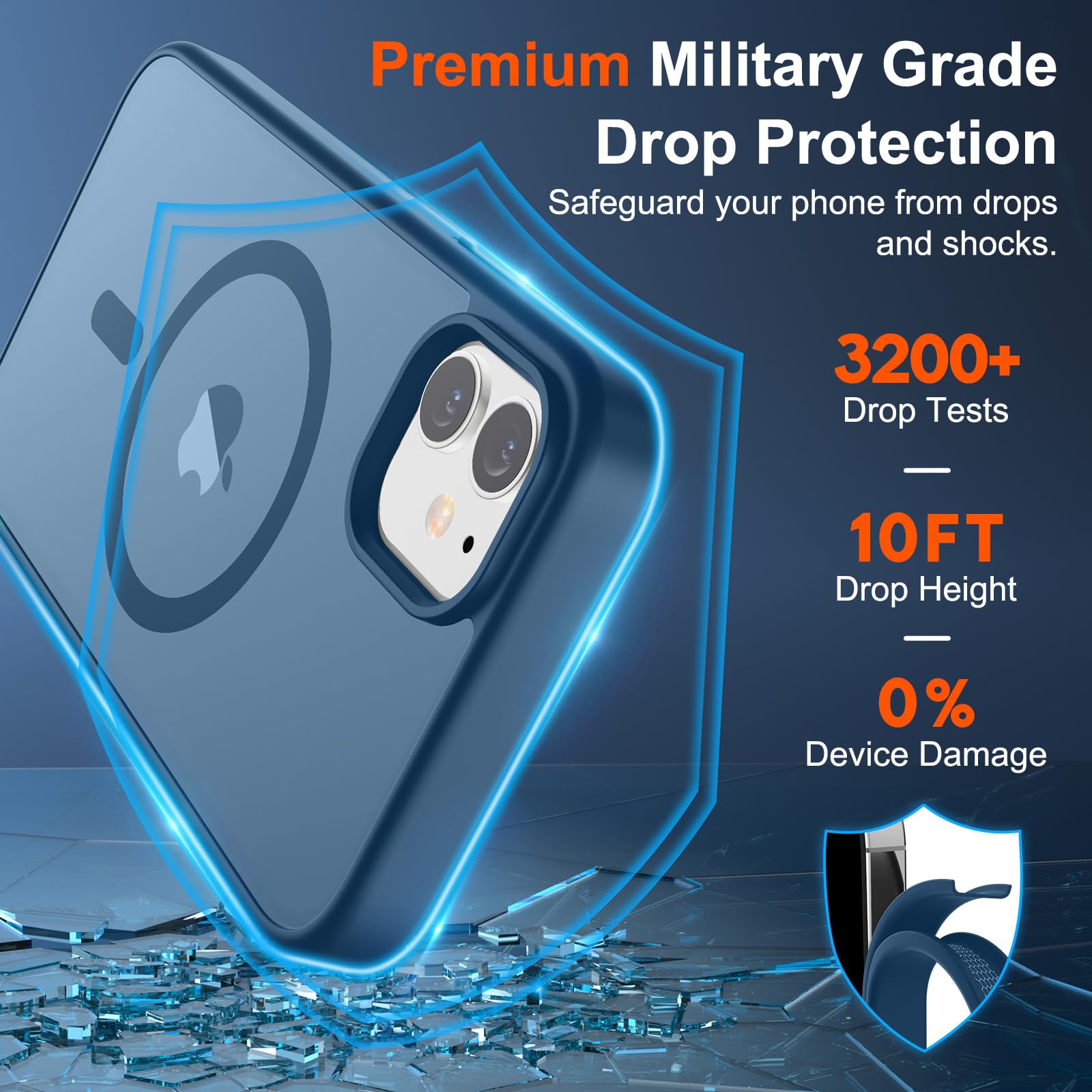 Foto 4 pulgar | Funda Magnética Supfine Para Iphone 12/12 Pro Deep Blue - Venta Internacional.