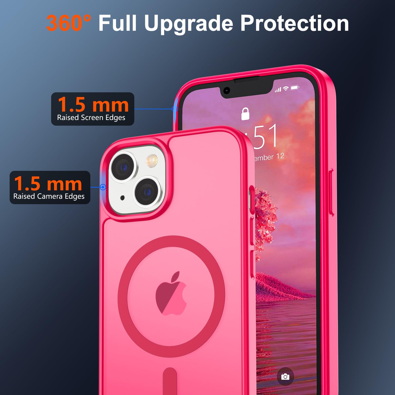 Foto 5 pulgar | Funda Magnética Supfine Para Iphone 14/13 Con Magsafe Hot Pink - Venta Internacional.