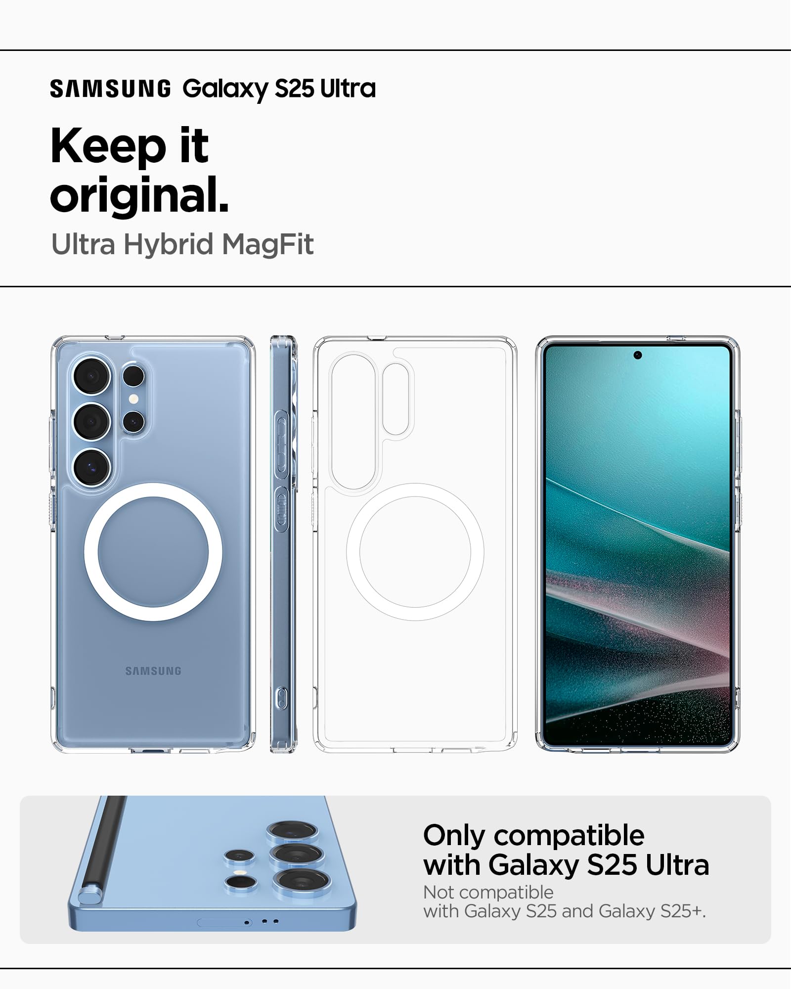 Foto 3 pulgar | Funda Spigen Ultra Hybrid Magfit Para El Galaxy S25 Ultra Clear - Venta Internacional.