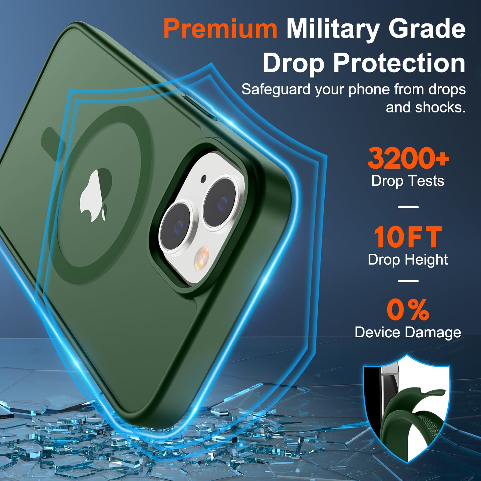 Foto 3 | Funda Magnética Supfine Para Iphone 15 Con Magsafe Deep Green - Venta Internacional.