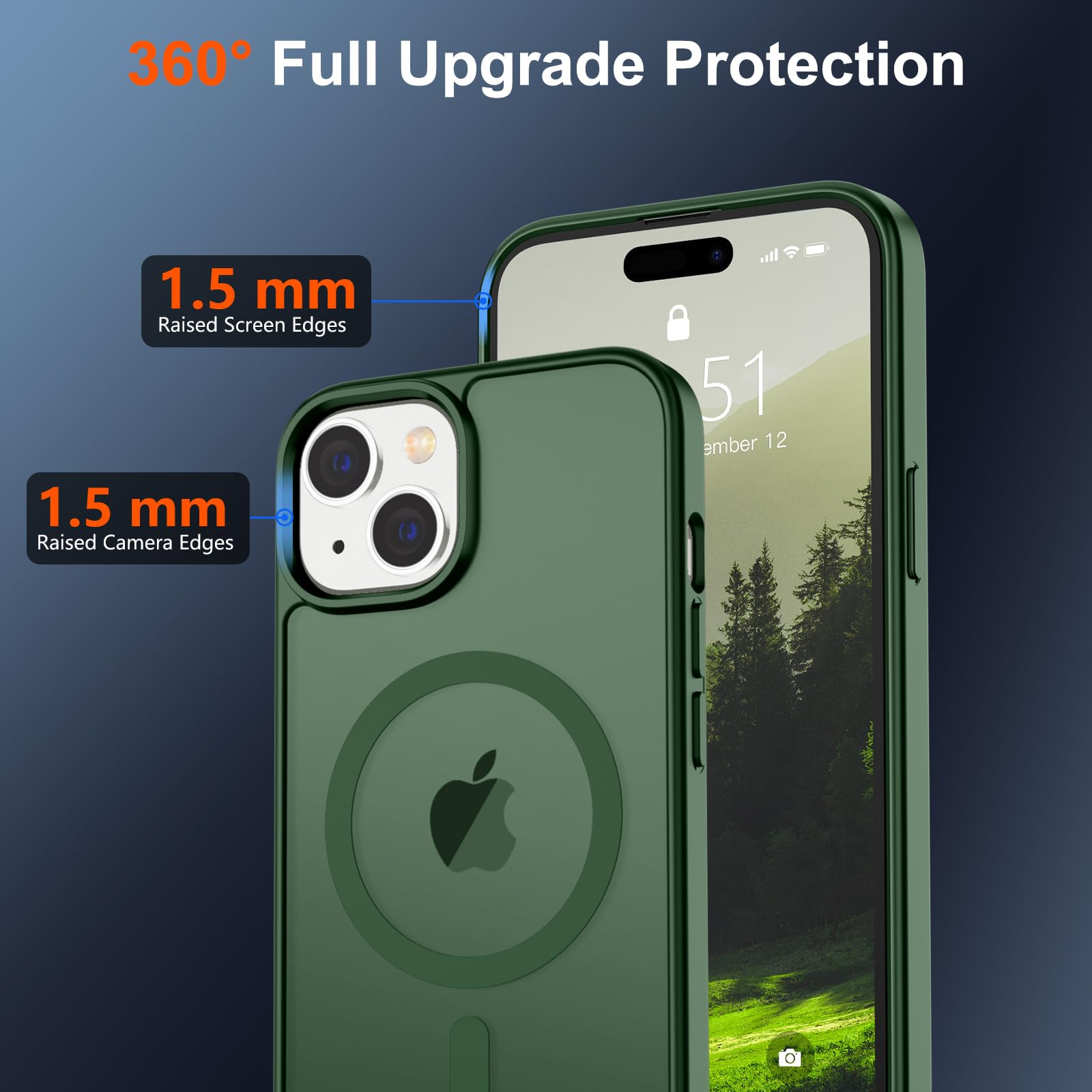 Foto 5 pulgar | Funda Magnética Supfine Para Iphone 15 Con Magsafe Deep Green - Venta Internacional.