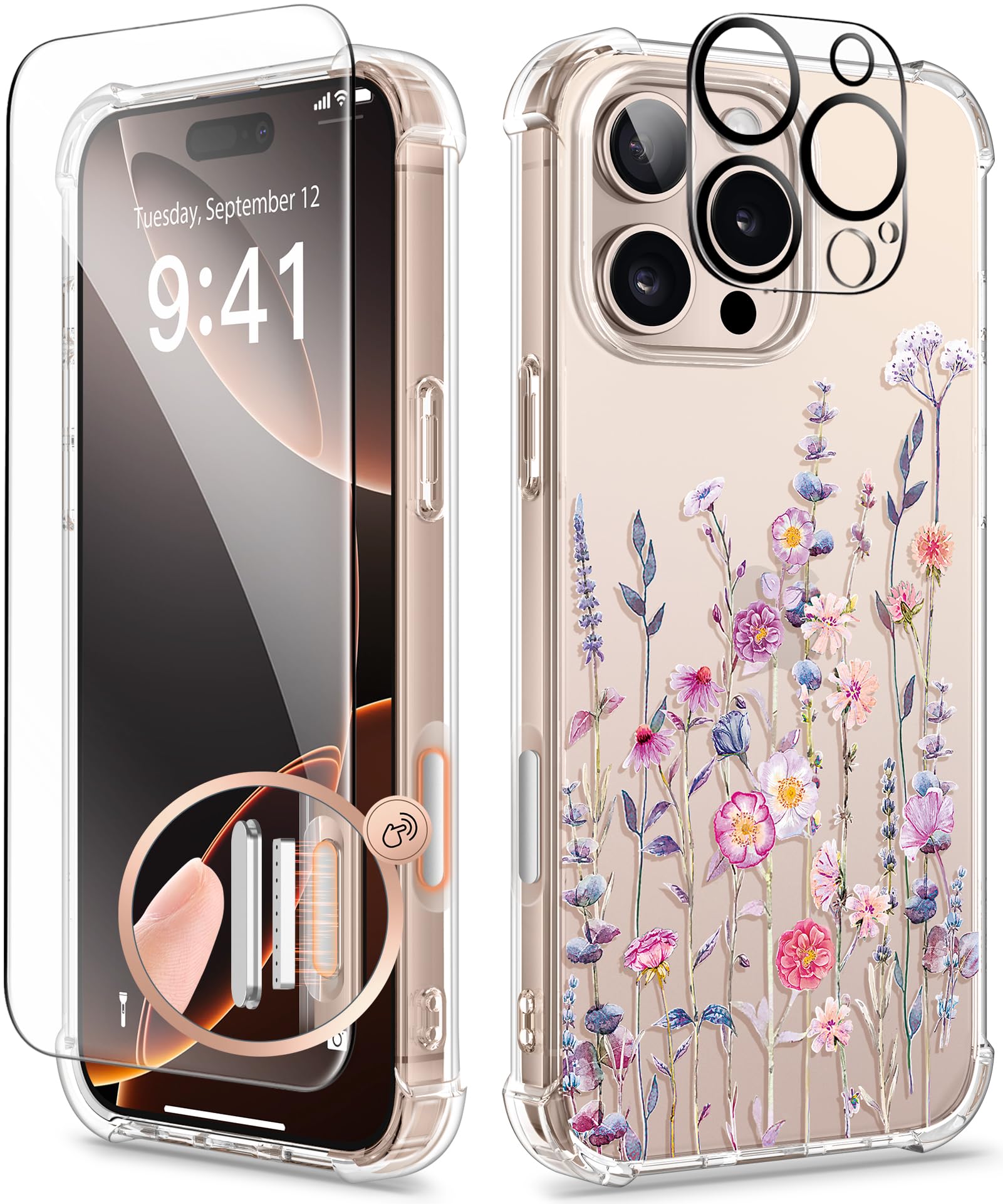 Funda De Teléfono Gviewin Para Iphone 16 Pro Con Protector De Pantalla De 6.3 Pulgadas - Venta Internacional. $596