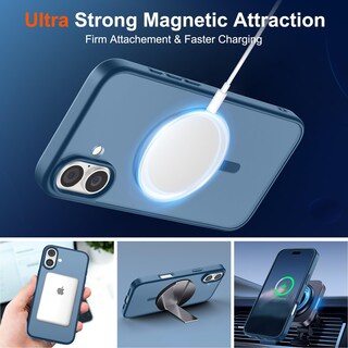 Foto 5 | Funda Magnética Supfine Para Iphone 16, Color Azul Oscuro - Venta Internacional.