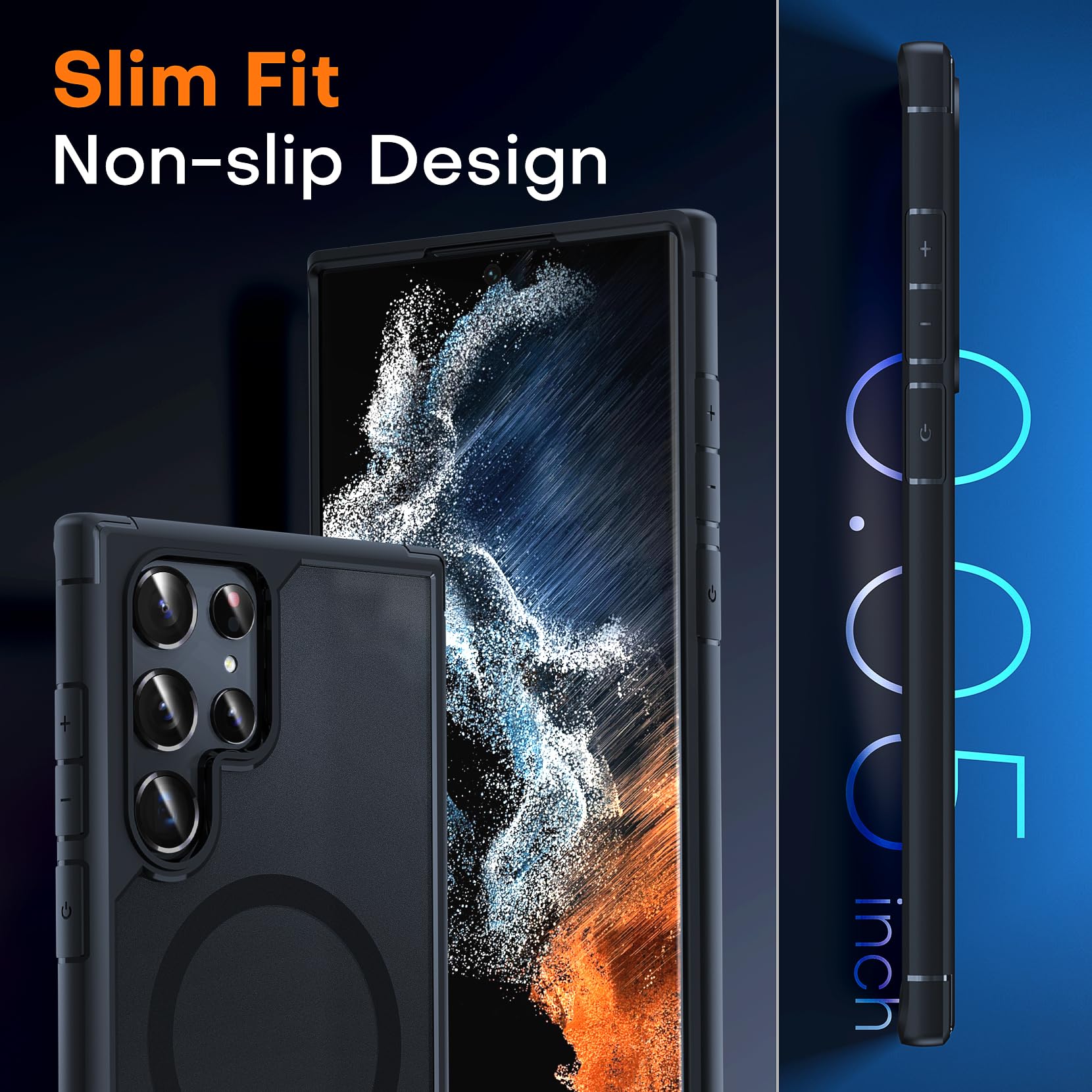 Foto 7 pulgar | Funda Tocol Para Samsung Galaxy S22 Ultramagnética Negra - Venta Internacional.