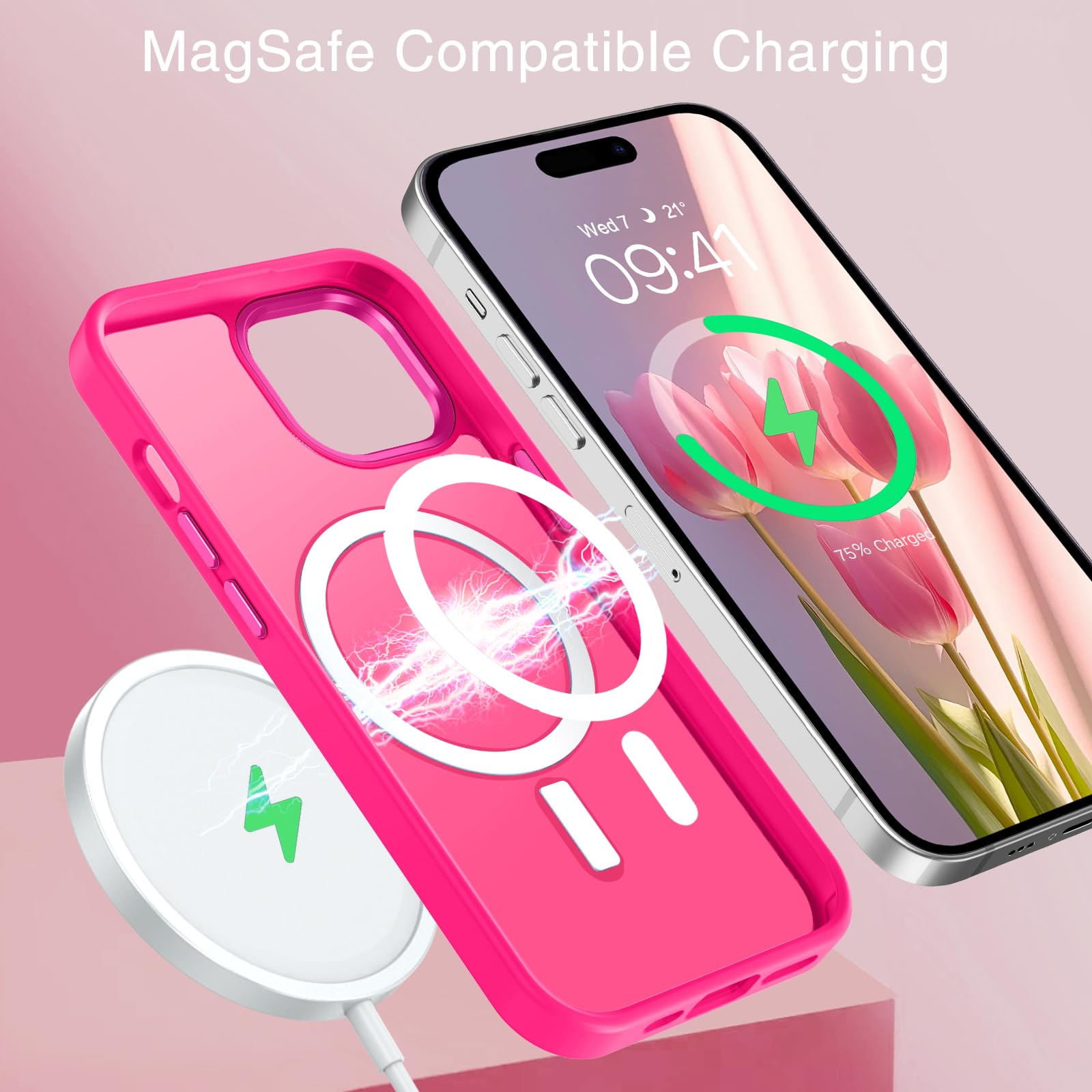 Foto 4 pulgar | Funda Magnética Bentoben Para Iphone 15 6.1 Rosa Intenso - Venta Internacional.
