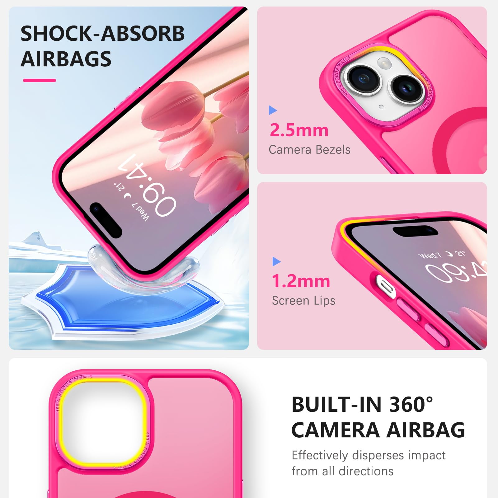 Foto 5 | Funda Magnética Bentoben Para Iphone 15 6.1 Rosa Intenso - Venta Internacional.