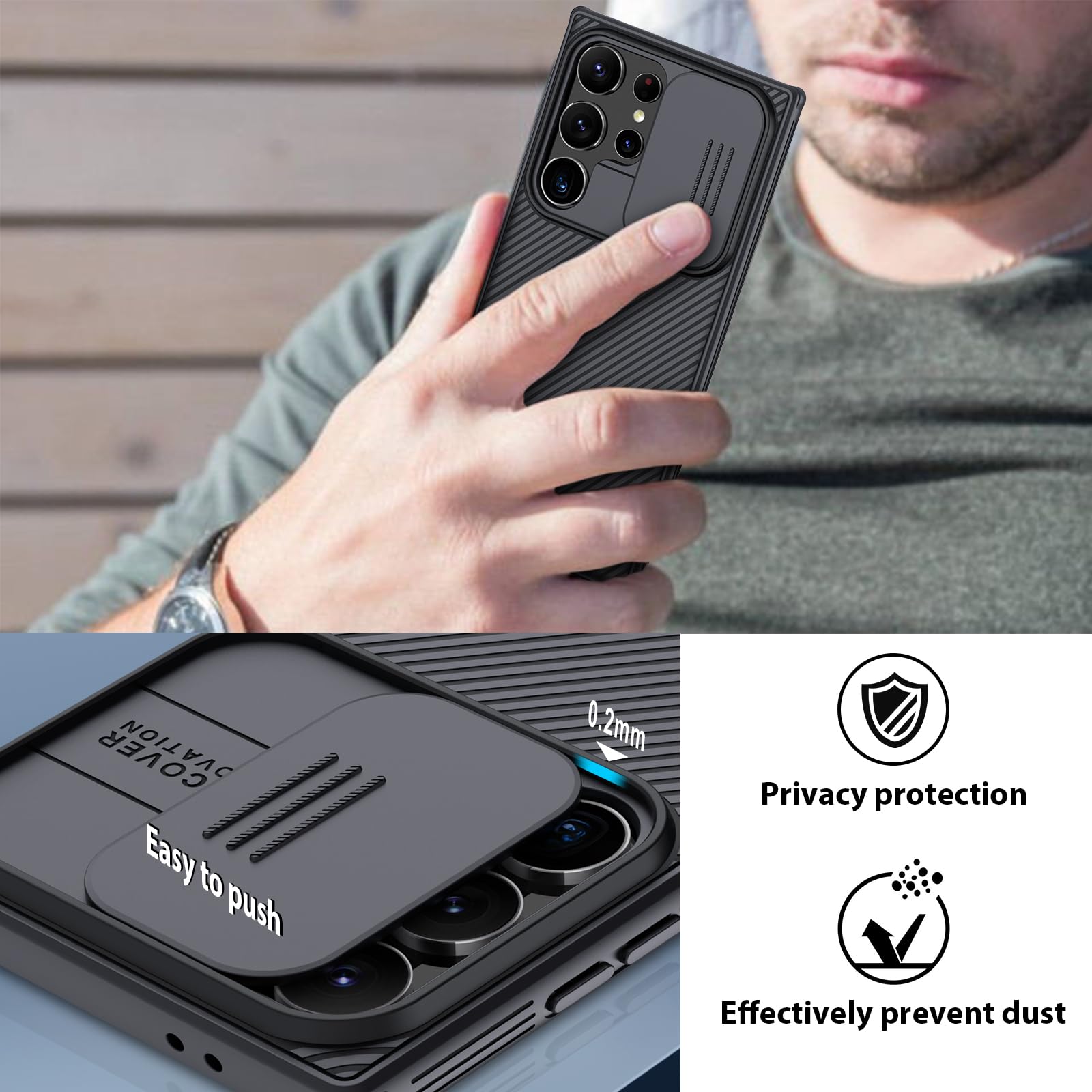 Foto 5 pulgar | Funda De Teléfono Nillkin Camshield Pro Para Samsung Galaxy S24 Ultra - Venta Internacional.