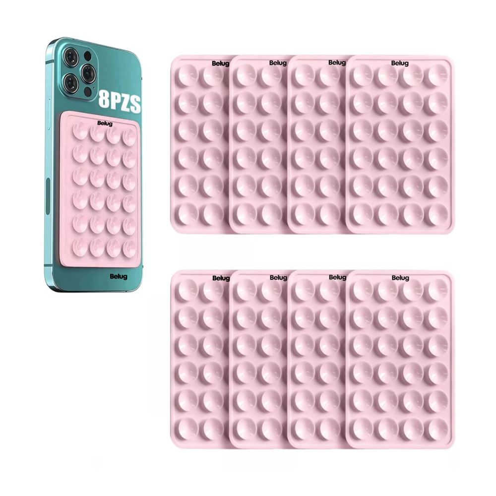 Foto 4 pulgar | Funda Ventosa De Silicona Soporte Para Celular 8 Pzs Belug Rosa