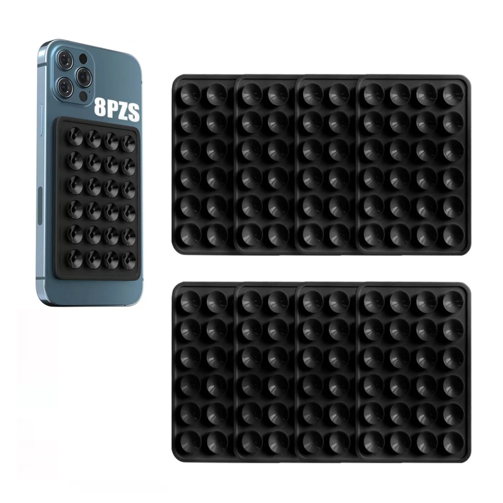 Foto 3 pulgar | Funda Ventosa De Silicona Soporte Teléfono Para Celular 8 Pzs Belug Negro