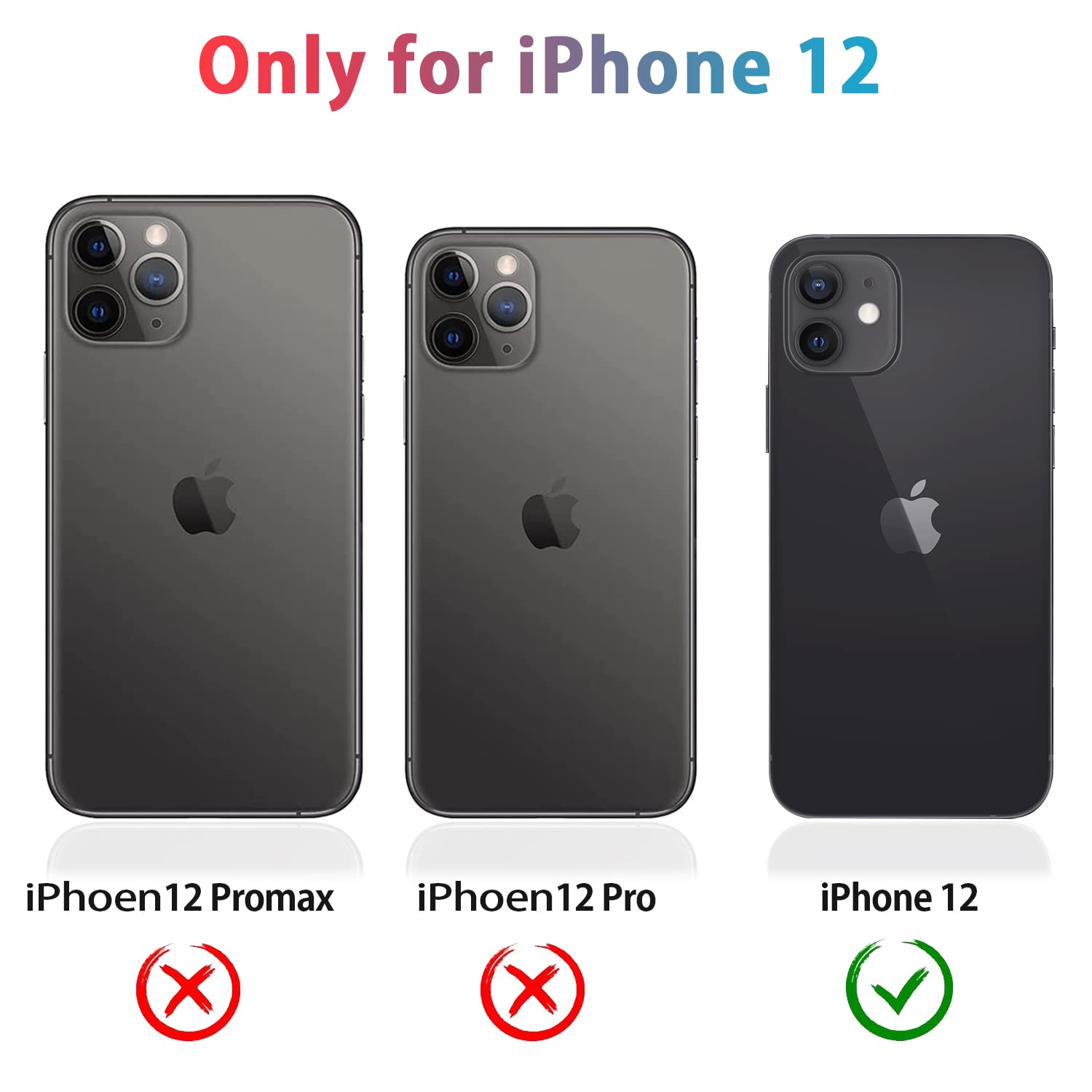 Foto 2 | Funda De Teléfono Diverbox Para Iphone 12 Con Protector De Pantalla, Color Negro - Venta Internacional.