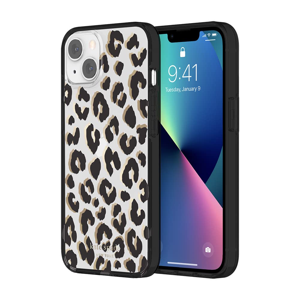 Foto 3 pulgar | Funda Para Teléfono Kate Spade New York City Leopard Black Iphone 13 - Venta Internacional.