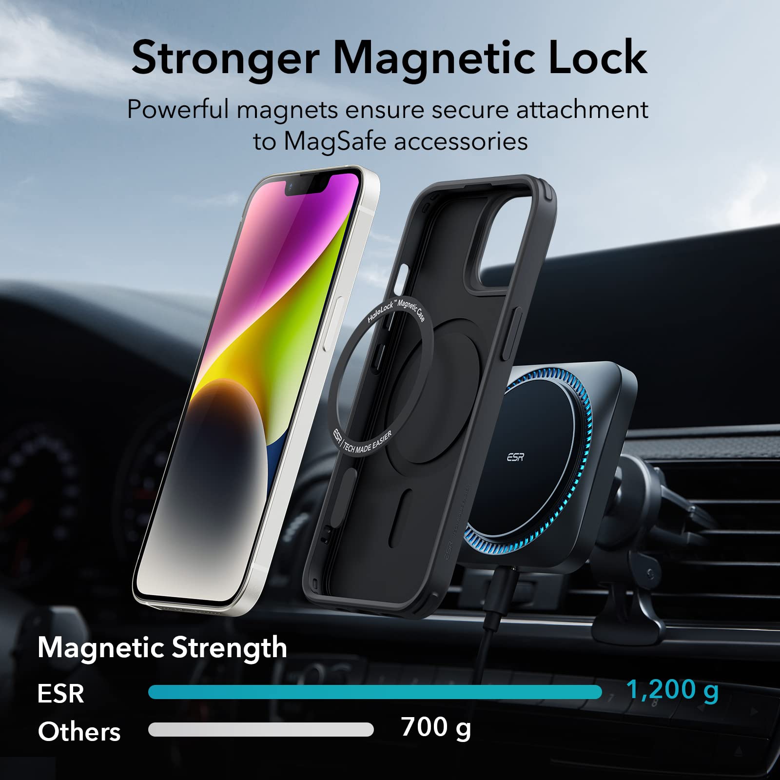 Foto 5 pulgar | Funda Esr Para Iphone 14/13 Con Magsafe, Negra A Prueba De Golpes - Venta Internacional.