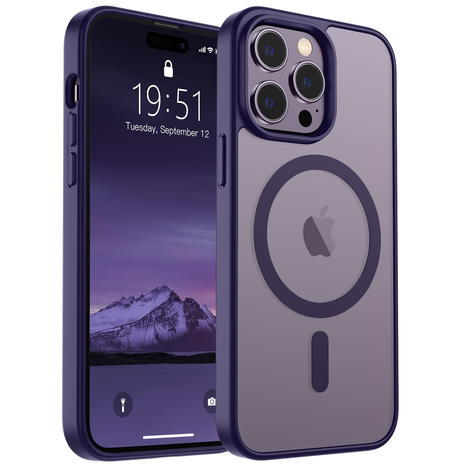 Foto 2 pulgar | Funda Magnética Supfine Para Iphone 14 Pro Max, Color Morado Oscuro - Venta Internacional.