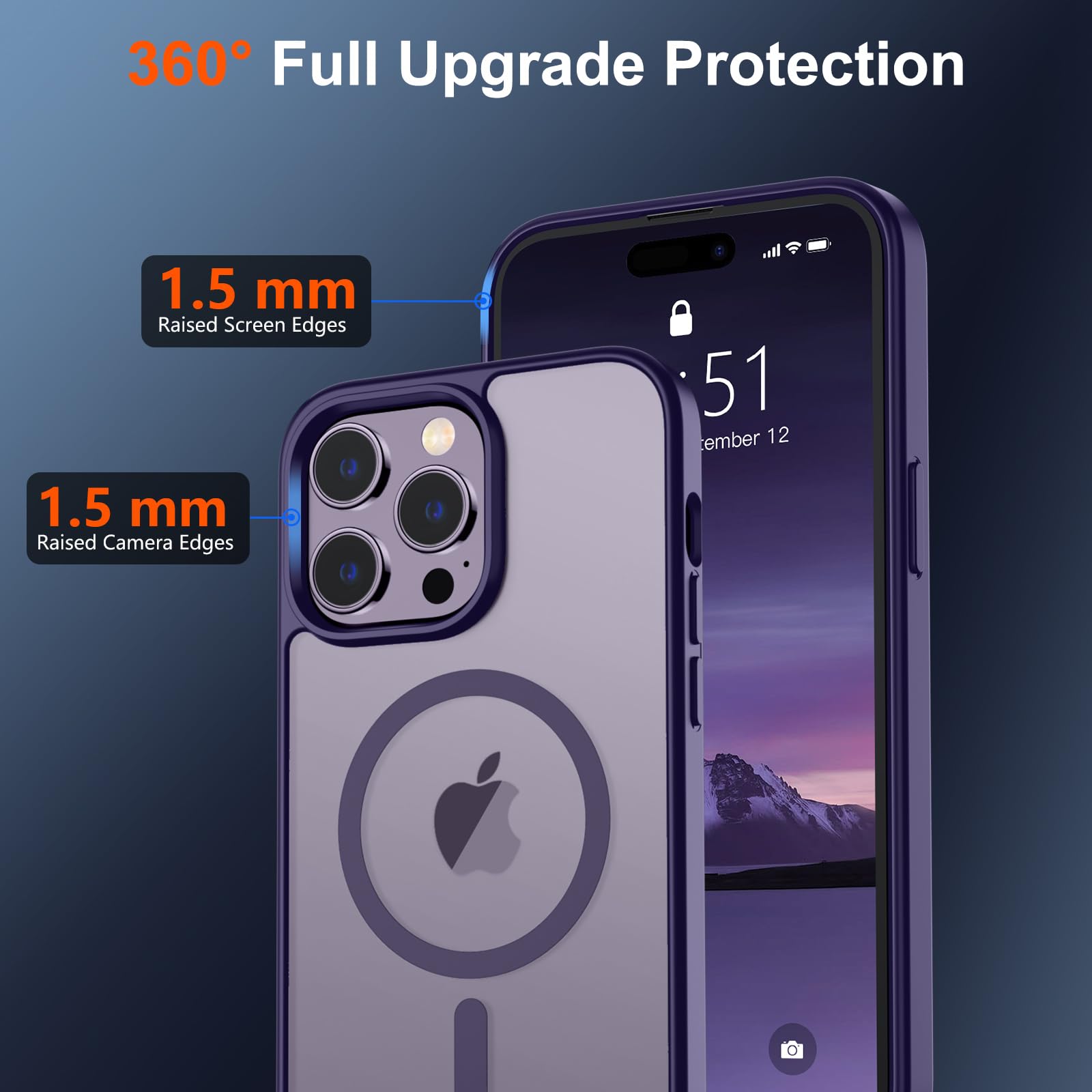 Foto 5 pulgar | Funda Magnética Supfine Para Iphone 14 Pro Max, Color Morado Oscuro - Venta Internacional.