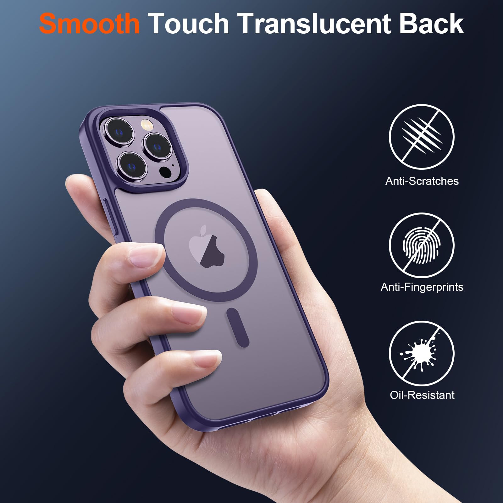 Foto 7 pulgar | Funda Magnética Supfine Para Iphone 14 Pro Max, Color Morado Oscuro - Venta Internacional.