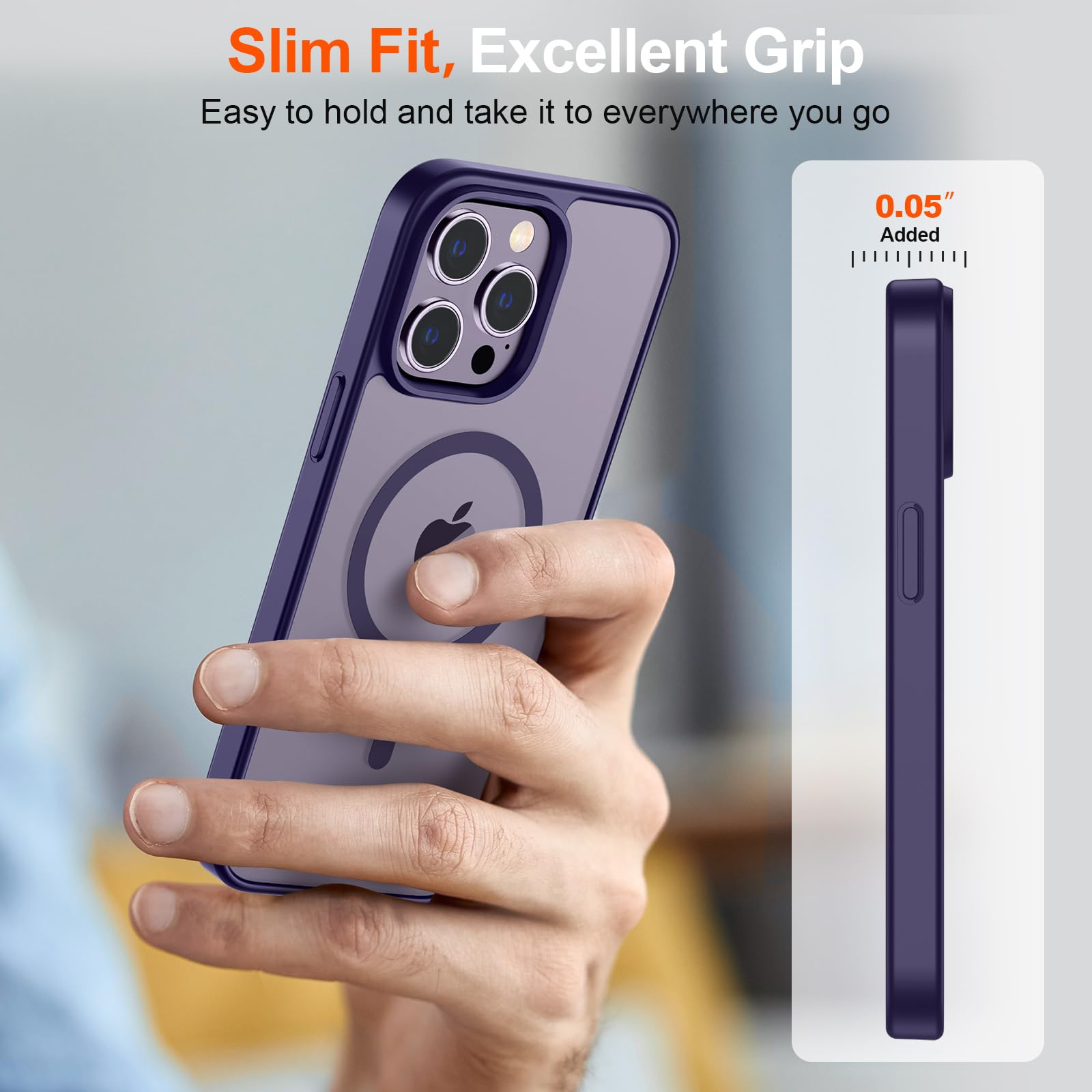 Foto 8 pulgar | Funda Magnética Supfine Para Iphone 14 Pro Max, Color Morado Oscuro - Venta Internacional.