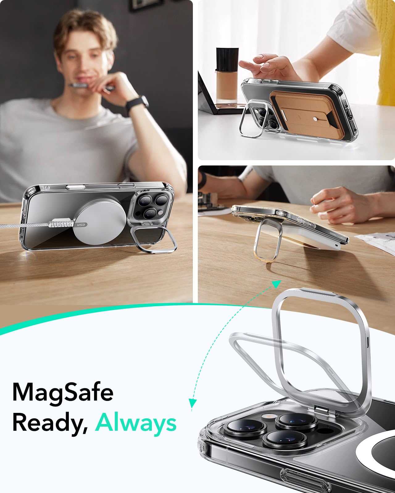 Foto 7 pulgar | Funda De Teléfono Esr Para Iphone 16 Pro Con Control De Cámara Magsafe Clear - Venta Internacional.