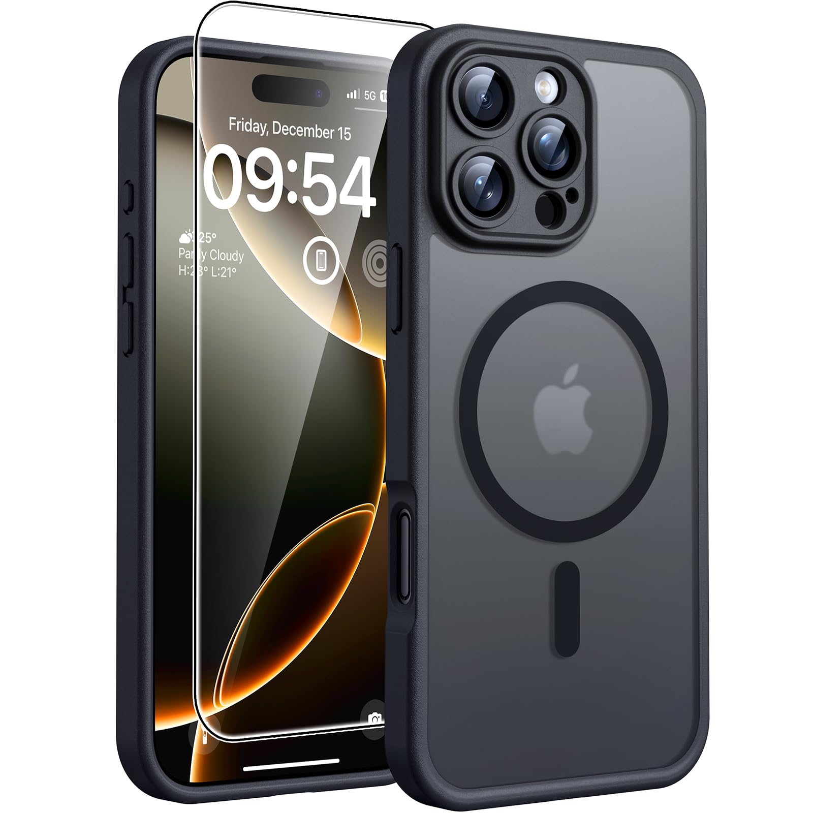 Foto 2 pulgar | Funda Magnética Tocol 3 En 1 Para Iphone 16 Pro De 6.3 Pulgadas, Negra - Venta Internacional.