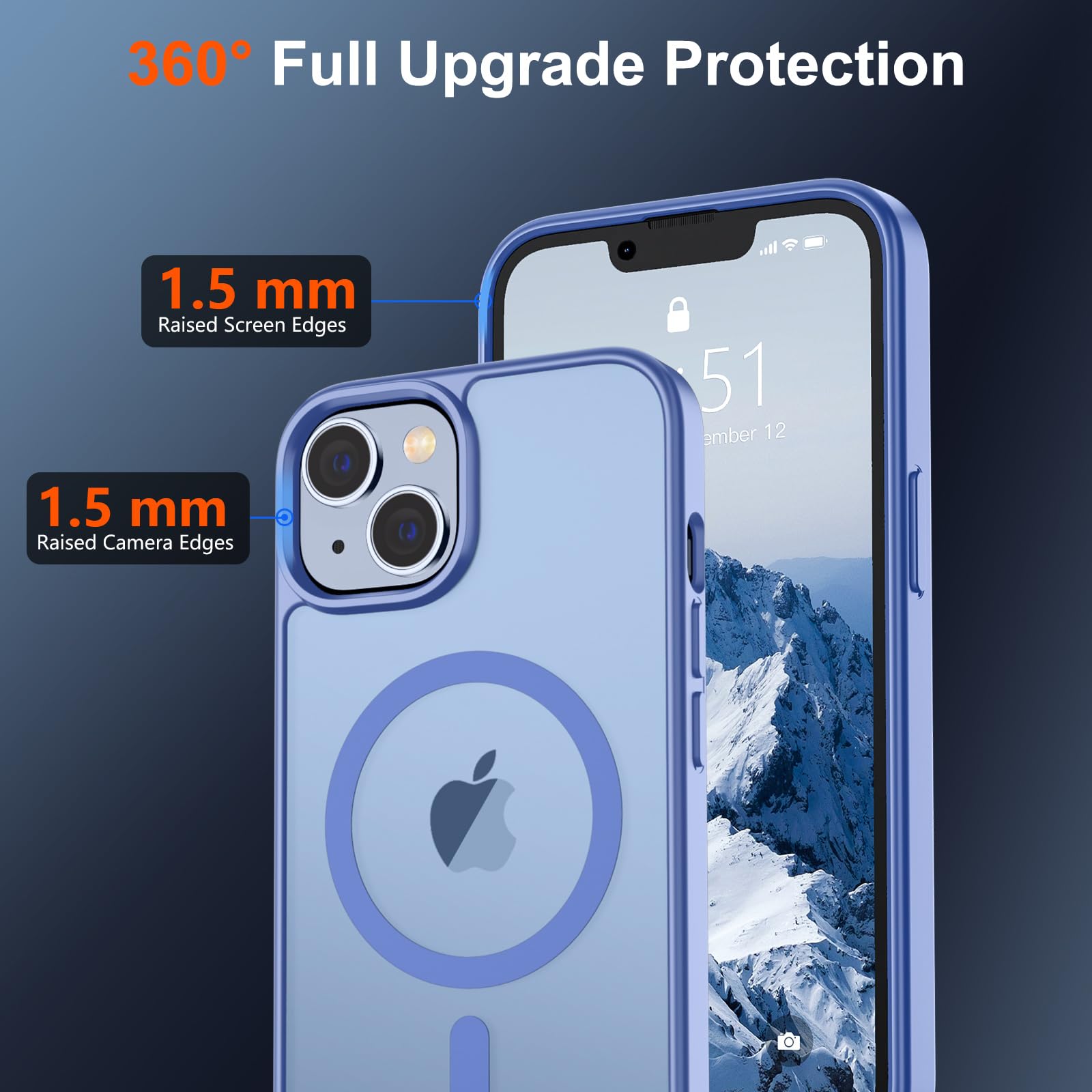 Foto 5 pulgar | Funda Magnética Supfine Para Iphone 14/13 Con Magsafe, Azul Y Morado - Venta Internacional.