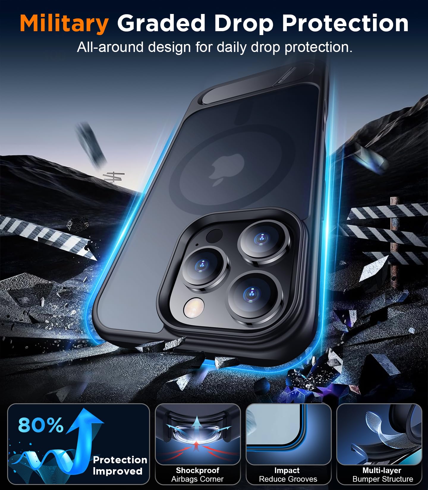 Foto 4 pulgar | Funda De Teléfono Temdan Magnetic Compatible Con Iphone 16 Pro Max - Venta Internacional.