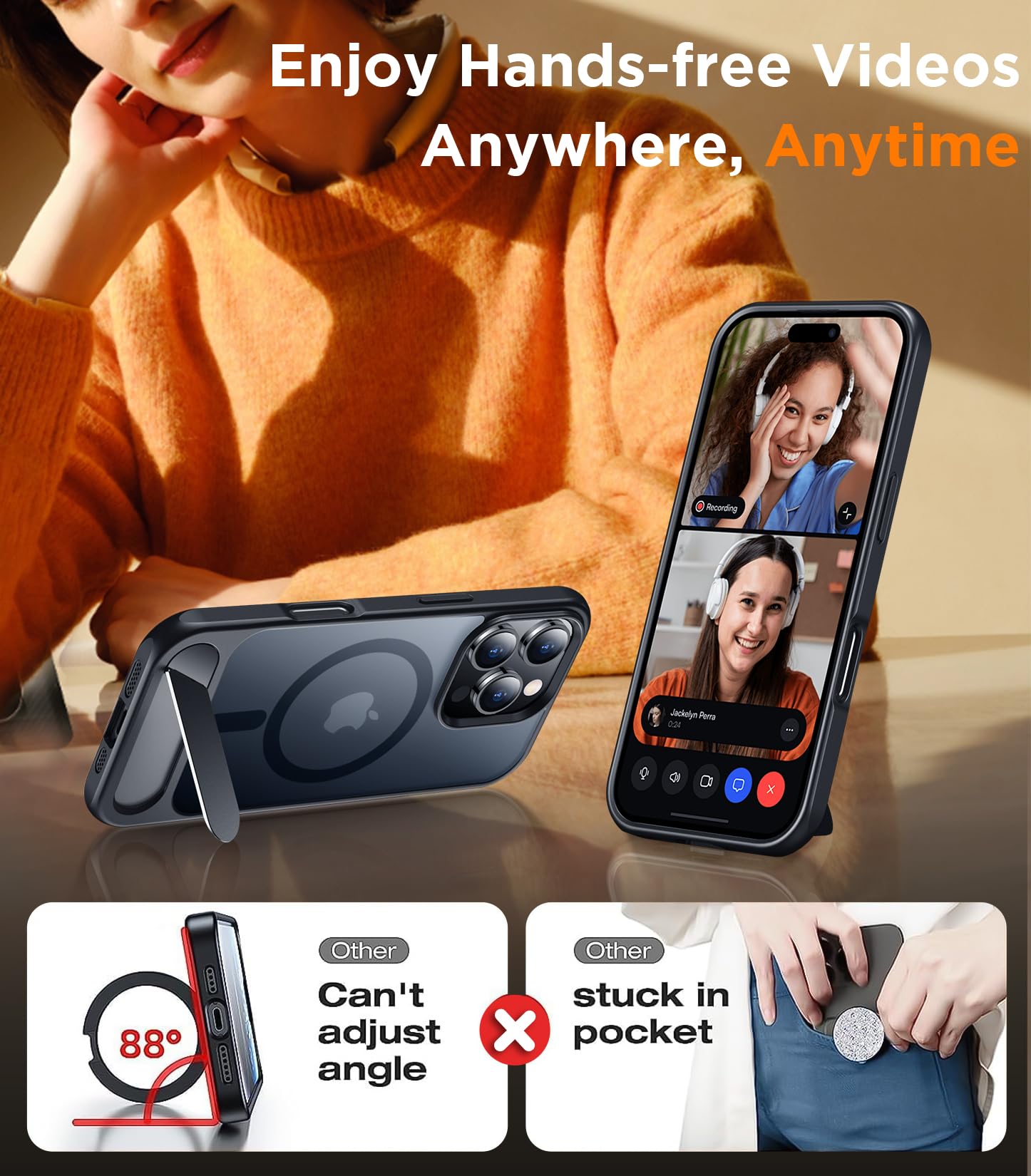 Foto 4 | Funda De Teléfono Temdan Magnetic Compatible Con Iphone 16 Pro Max - Venta Internacional.