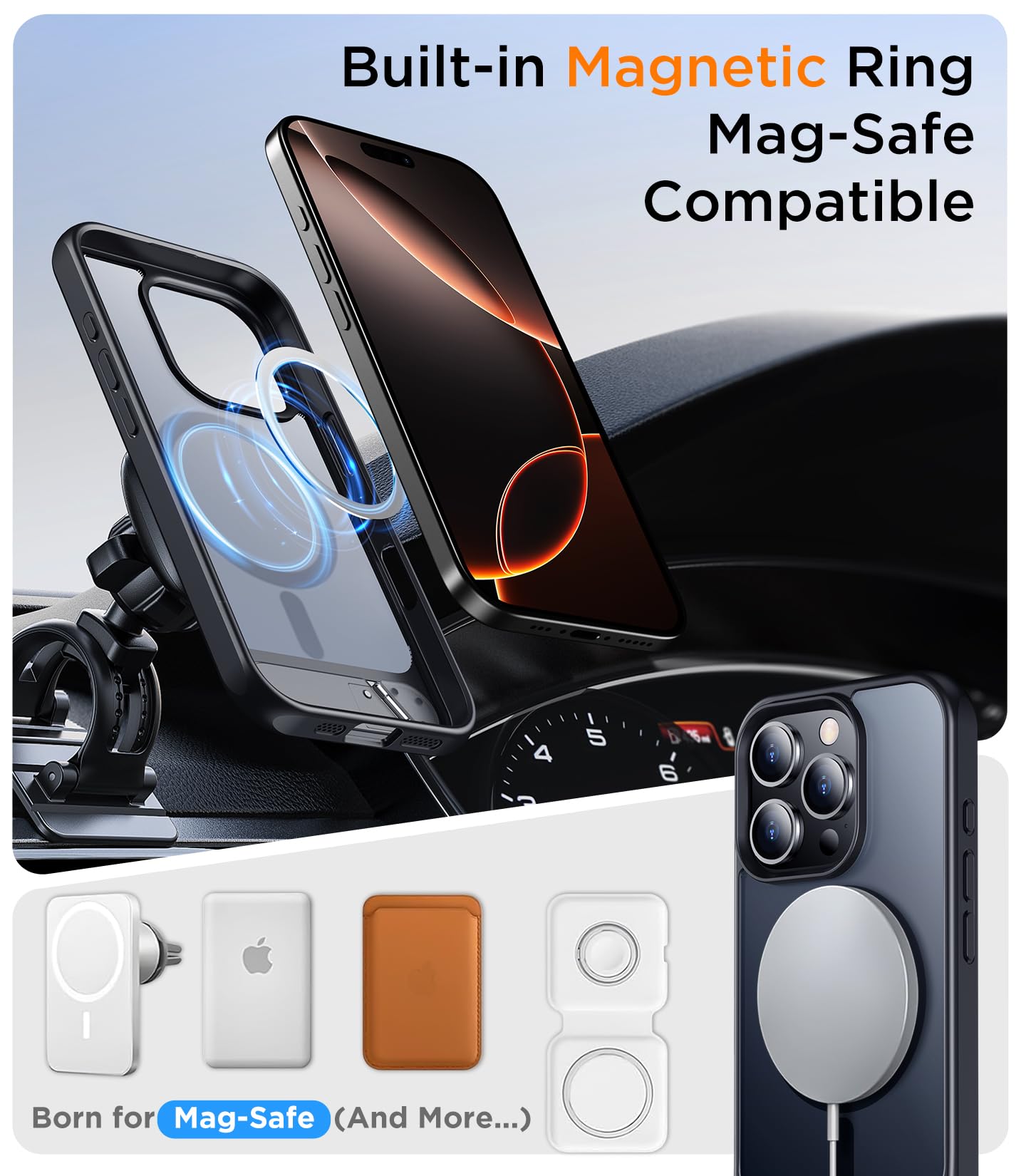 Foto 6 pulgar | Funda De Teléfono Temdan Magnetic Compatible Con Iphone 16 Pro Max - Venta Internacional.