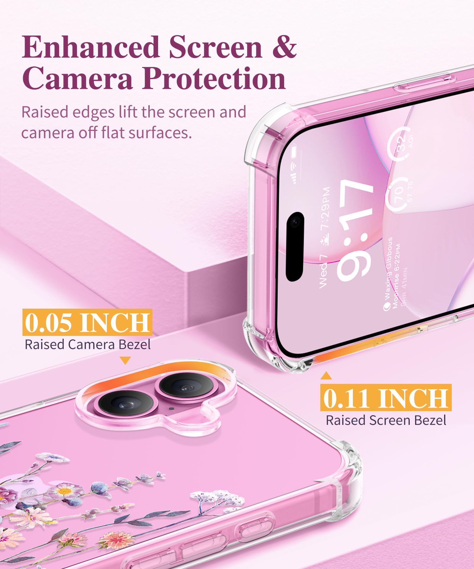 Foto 5 | Funda De Teléfono Gviewin Para Iphone 16 Plus 6.7 Con Protector - Venta Internacional.