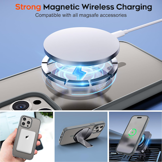 Foto 3 | Funda Magnética Supfine Para Iphone 15 Pro Max Gris - Venta Internacional.