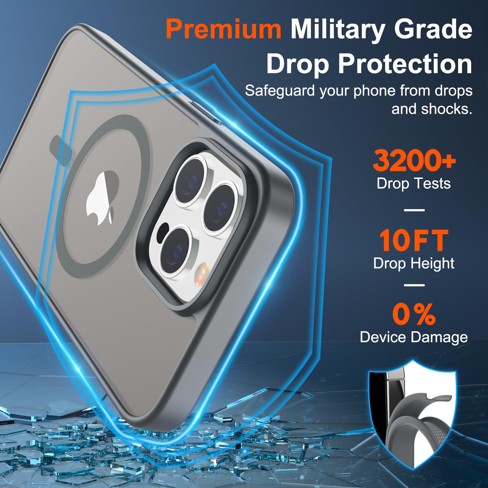 Foto 4 | Funda Magnética Supfine Para Iphone 15 Pro Max Gris - Venta Internacional.