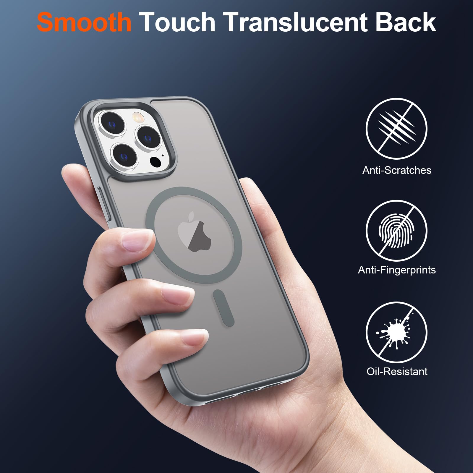Foto 7 pulgar | Funda Magnética Supfine Para Iphone 15 Pro Max Gris - Venta Internacional.
