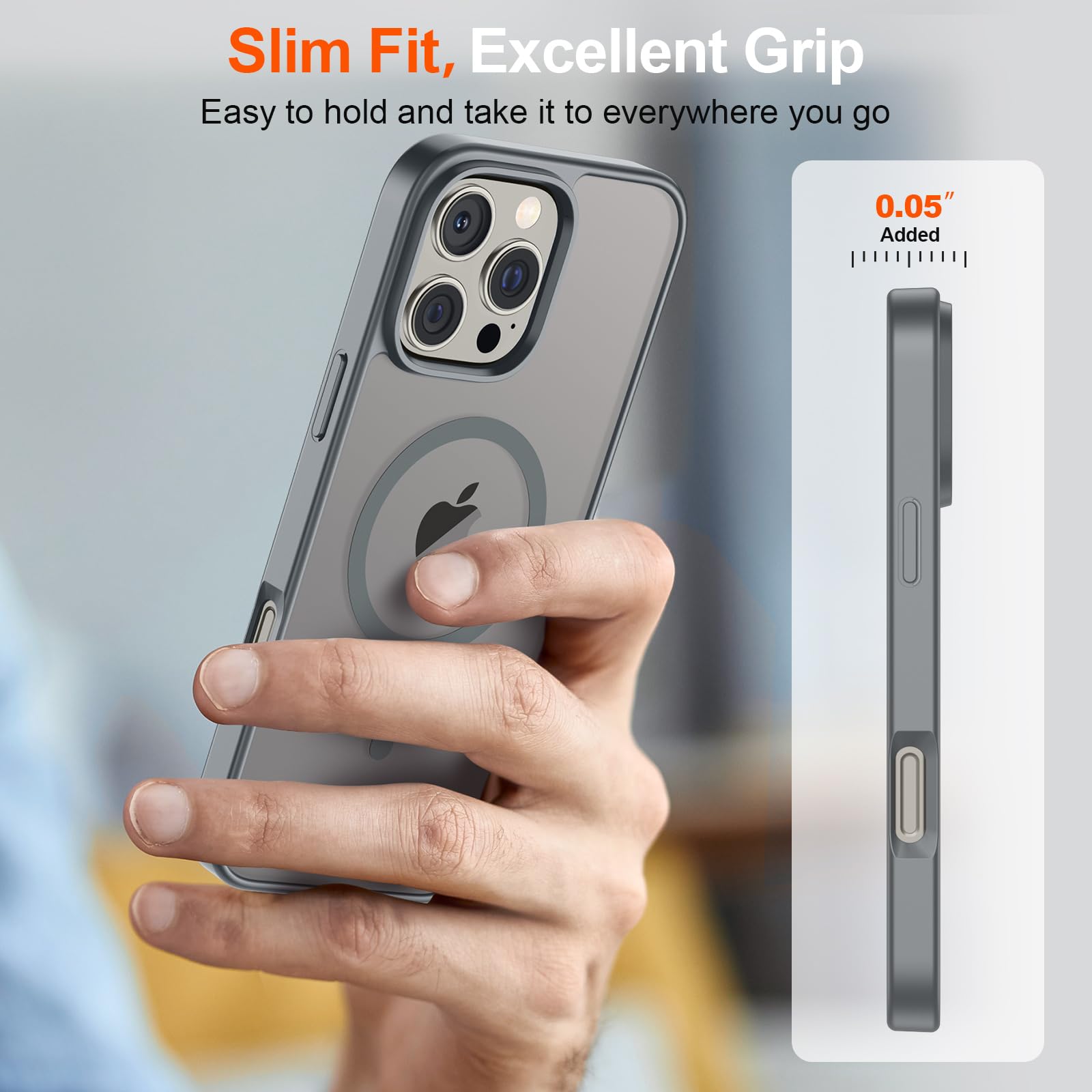 Foto 8 pulgar | Funda Magnética Supfine Para Iphone 16 Pro Max Gris - Venta Internacional.