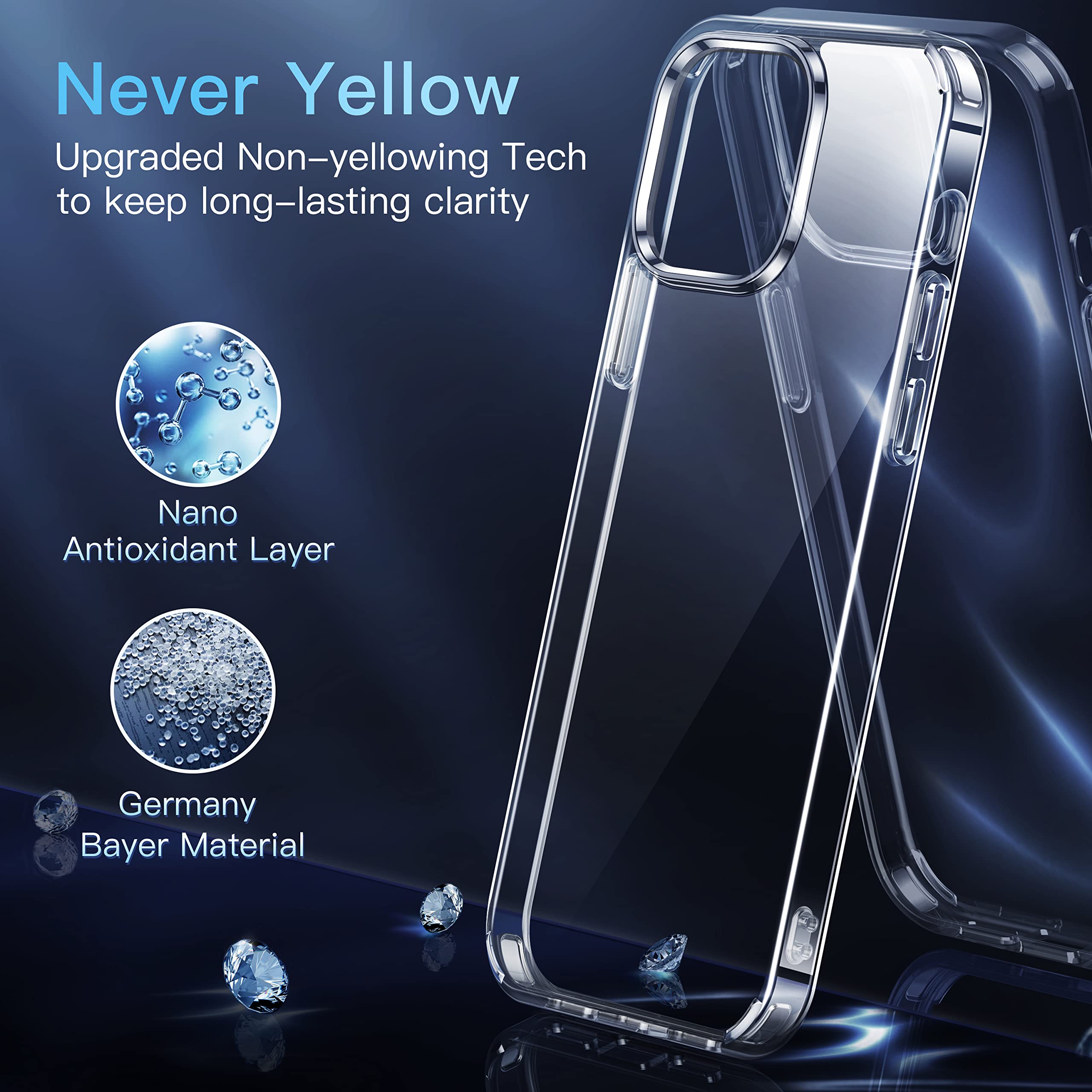 Foto 3 pulgar | Funda De Teléfono Casekoo Crystal Clear Para Iphone 13 Pro Max De 6.7 Pulgadas - Venta Internacional.